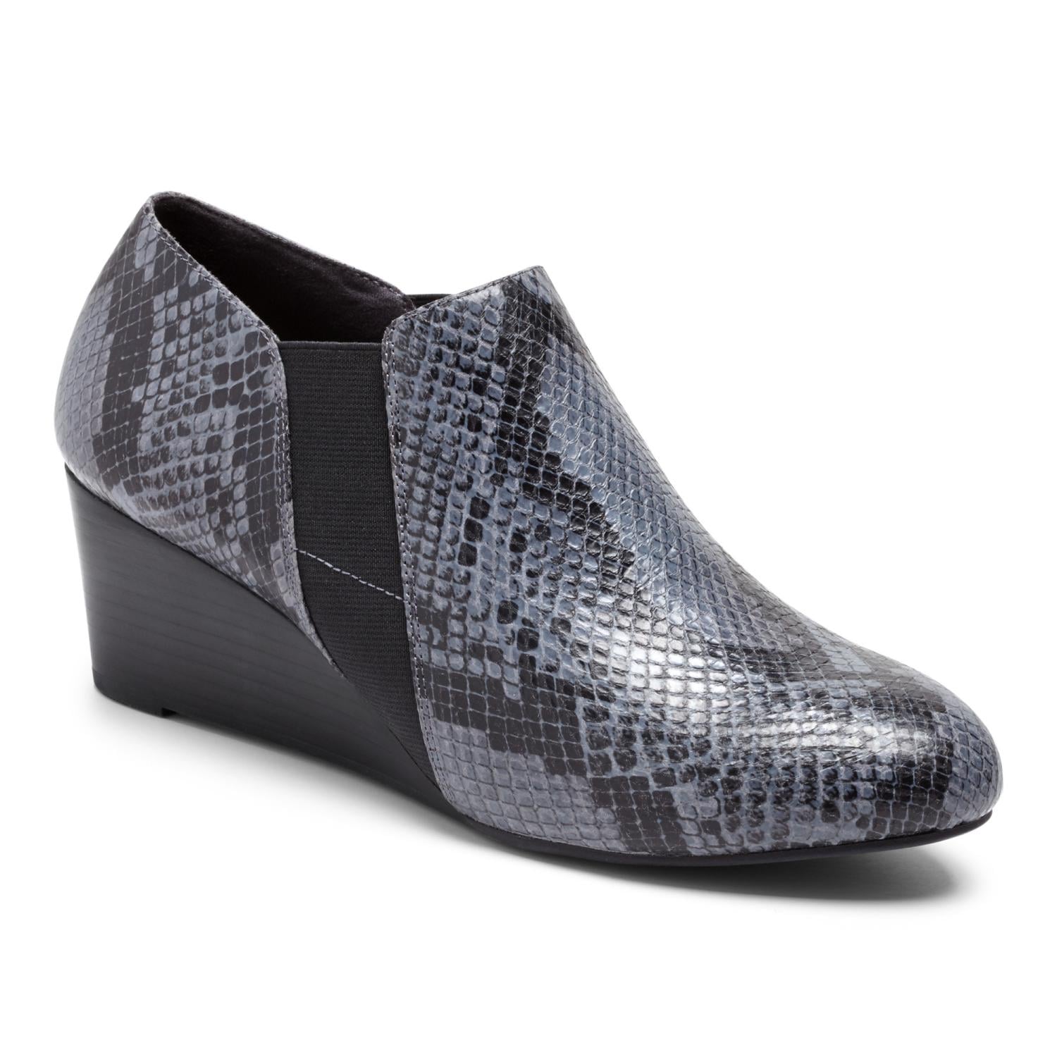 Vionic Elevated Stanton - Women's Wedge Boot - Grey Snake - 1 main view