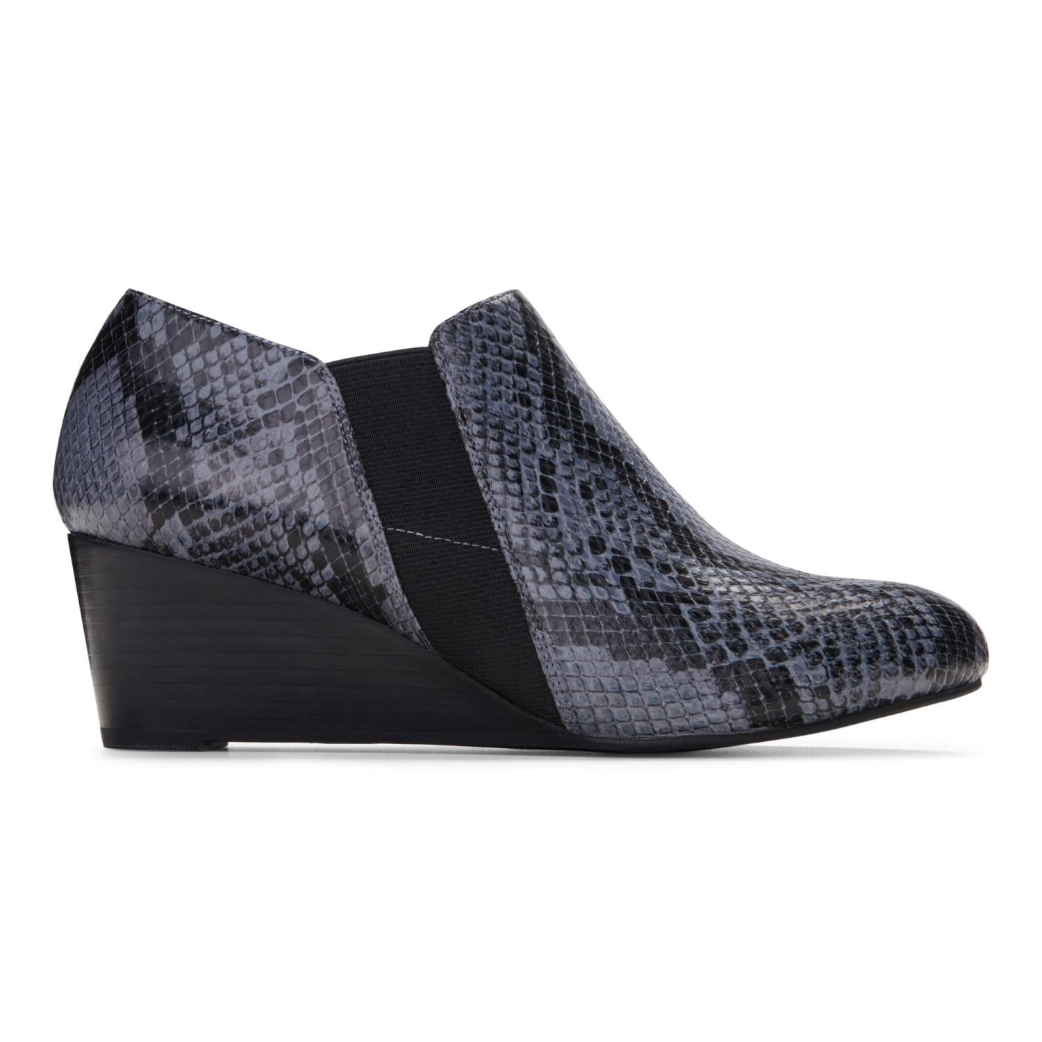 Vionic Elevated Stanton - Women's Wedge Boot - Grey Snake - 4 right view