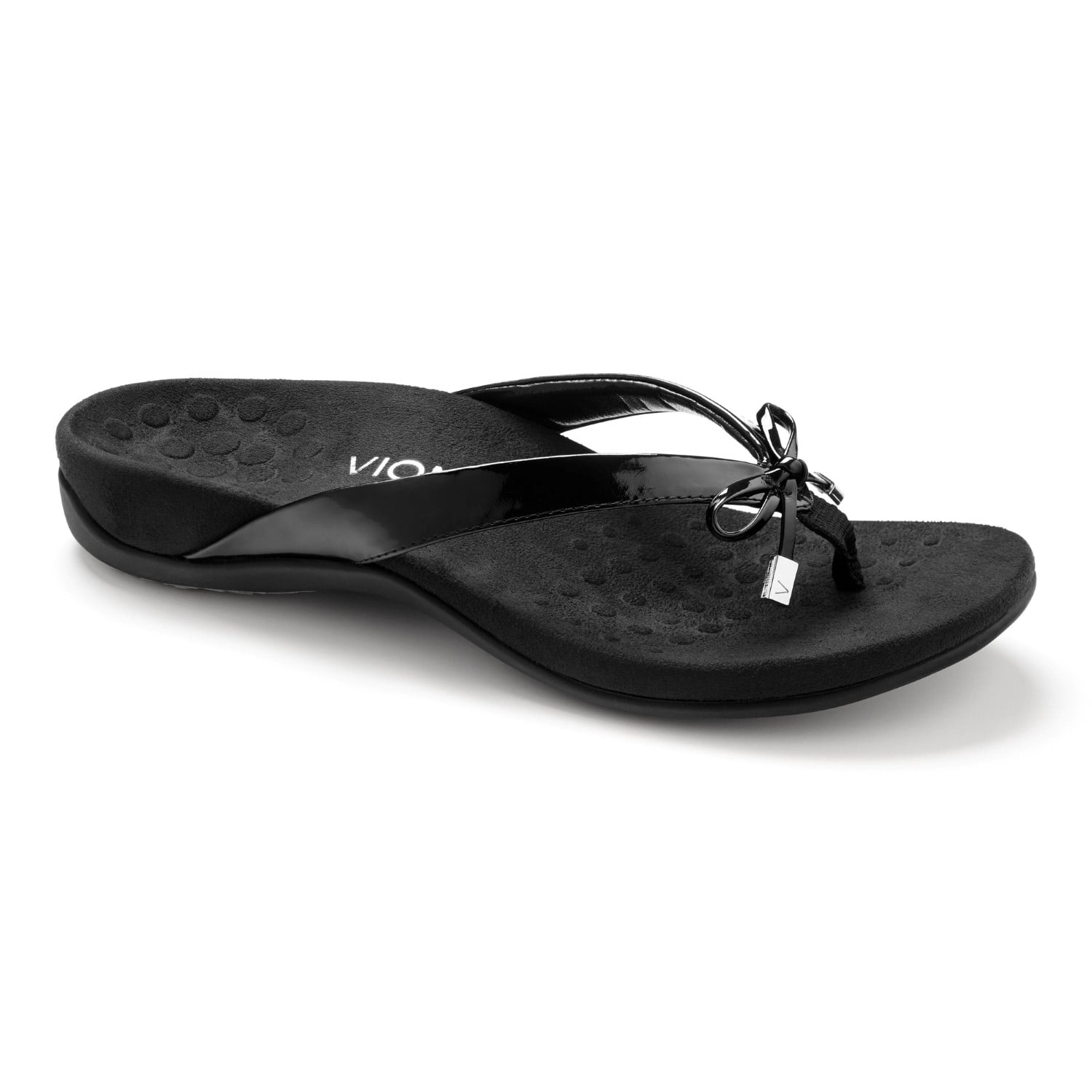 Vionic Bella - Women's Orthotic Thong Sandals - Black-Black - 1 main view