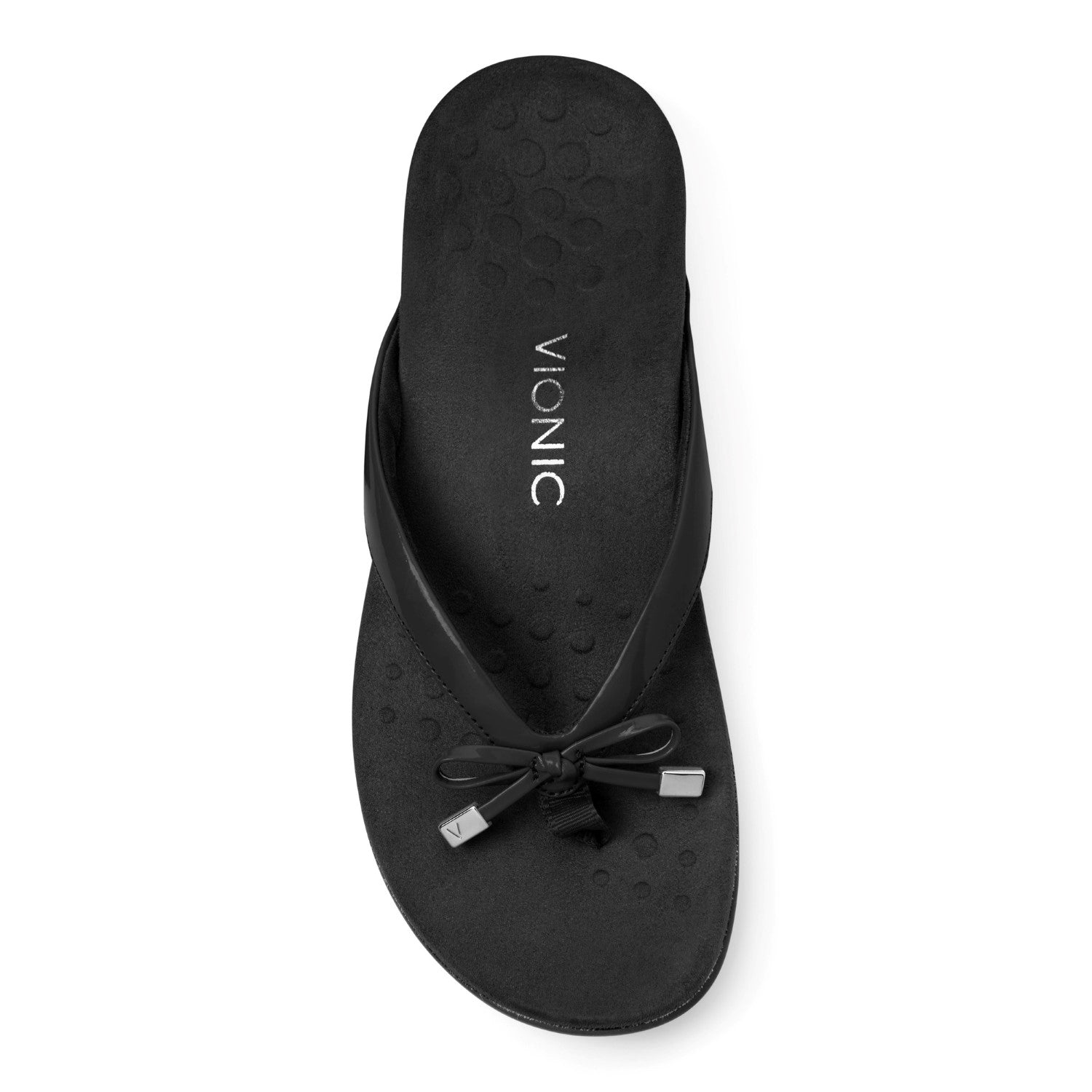 Vionic Bella - Women's Orthotic Thong Sandals - Black-Black - 3 top view