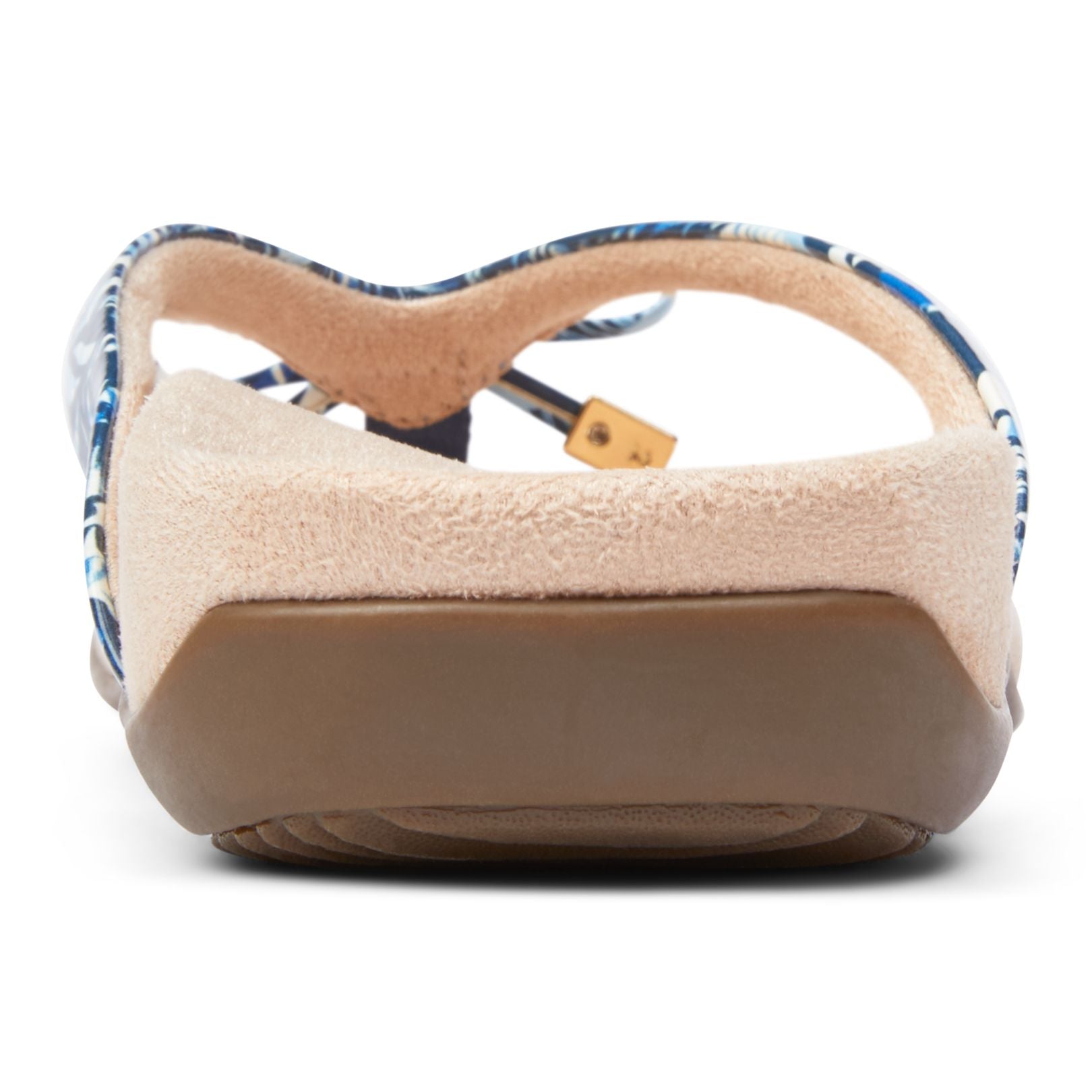 Vionic Bella - Women's Orthotic Thong Sandals - Blue Palm - 5 back view