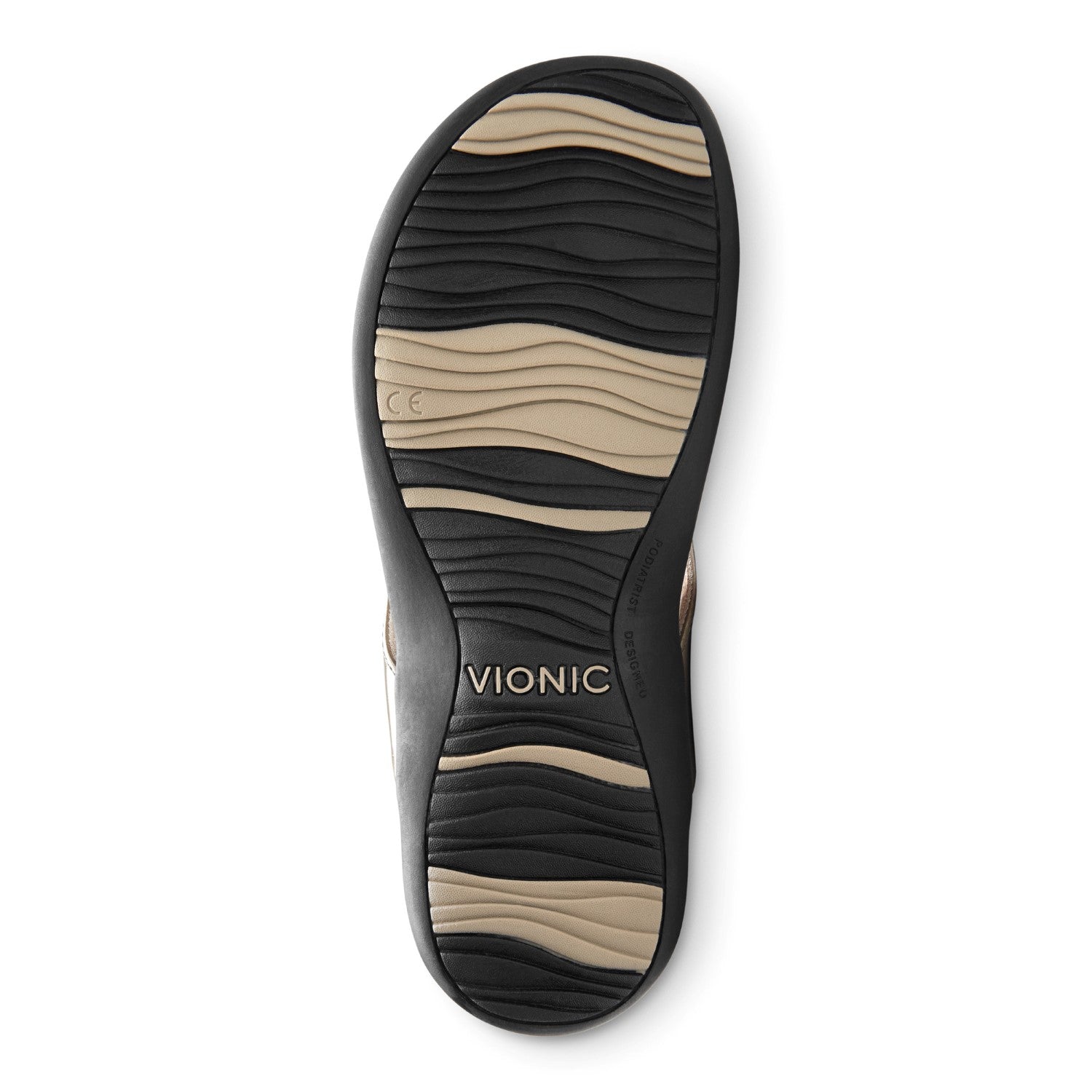 Vionic Bella - Women's Orthotic Thong Sandals - Pewter - 7 bottom view