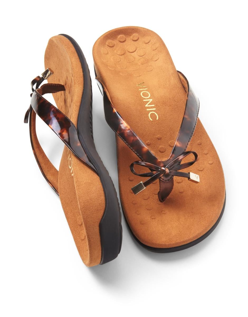 Vionic Bella - Women's Orthotic Thong Sandals - Tortoise - Pair