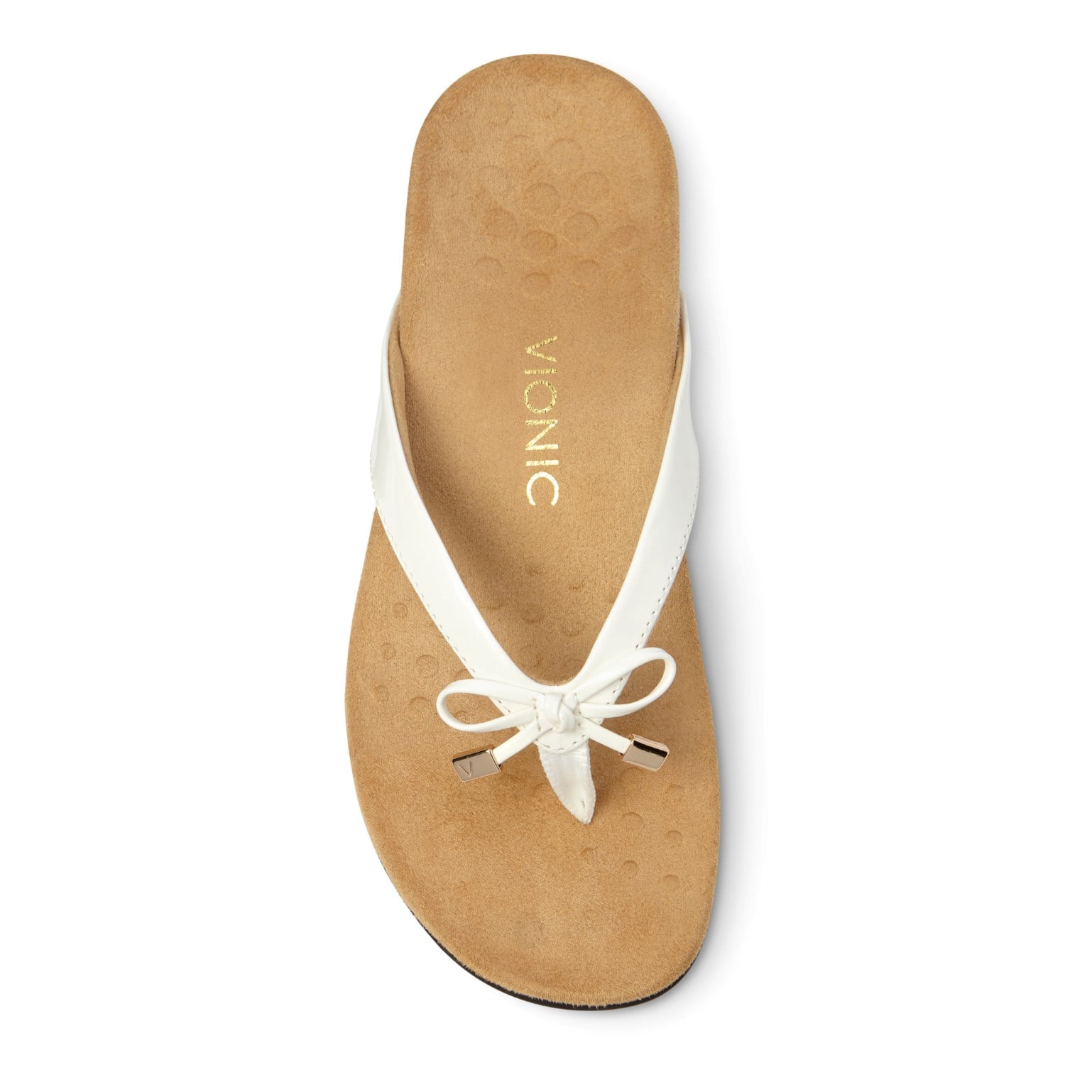 Vionic Bella - Women's Orthotic Thong Sandals - White-Strap - 3 top view