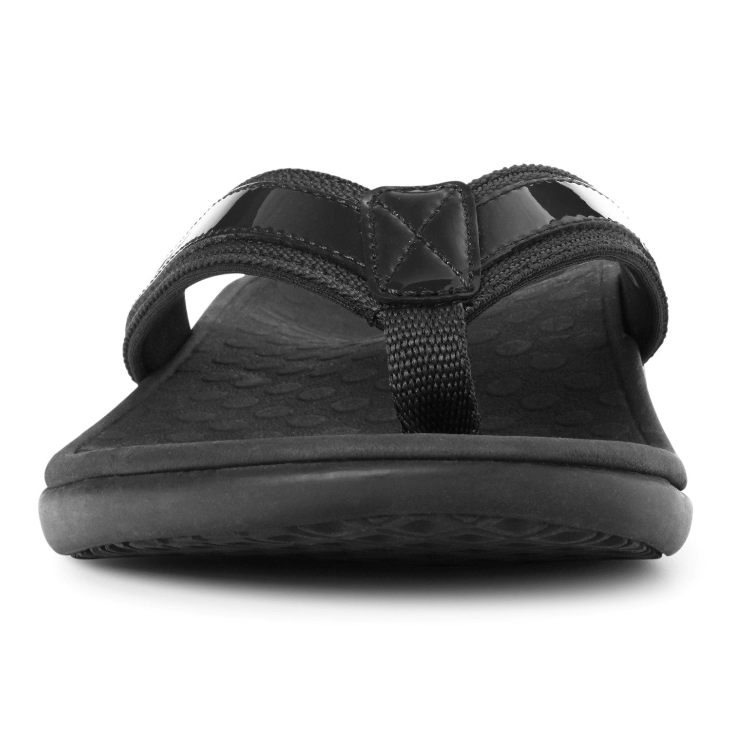 Vionic Tide II - Women's Leather Orthotic Sandals - Orthaheel - Black - 6 front view