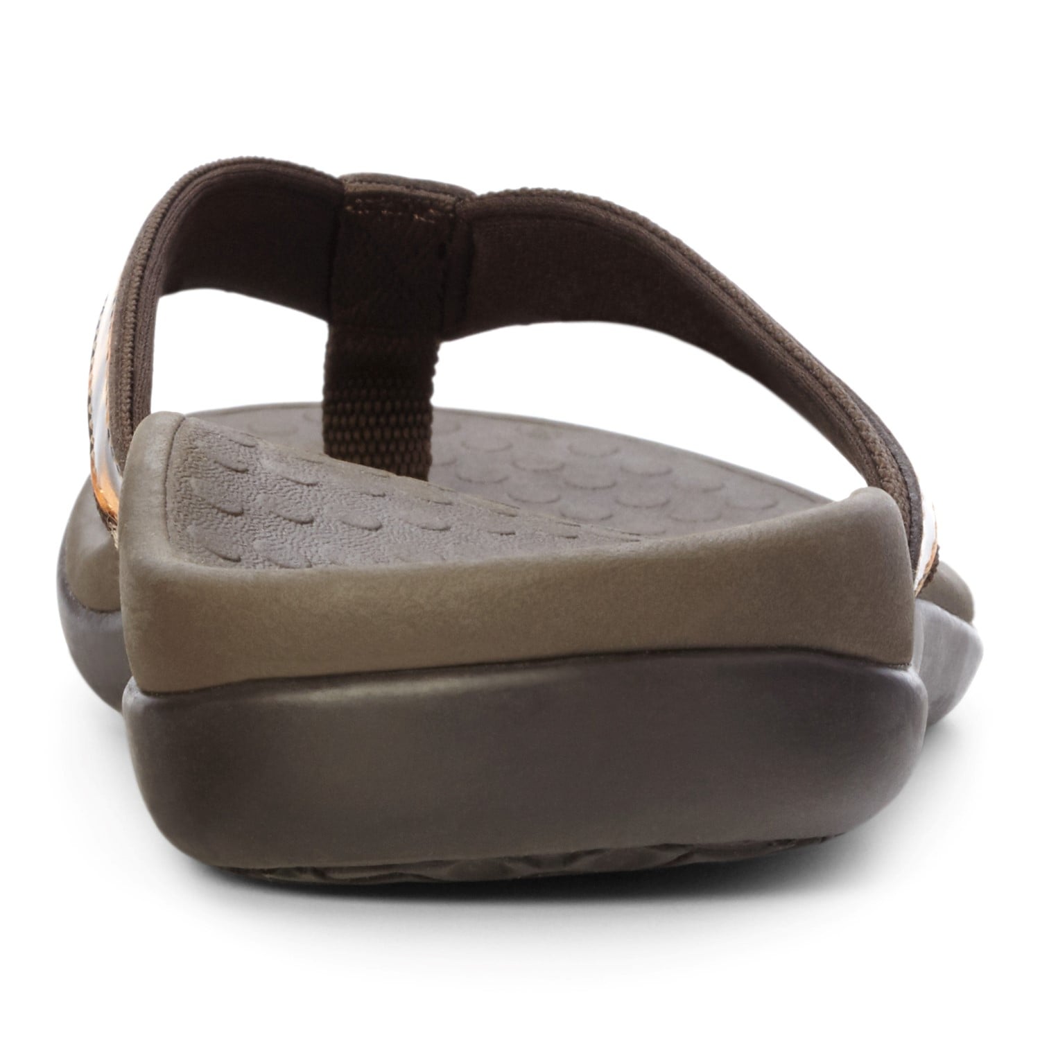 Vionic Tide II - Women's Leather Orthotic Sandals - Orthaheel - Brown Leopard - 5 back view