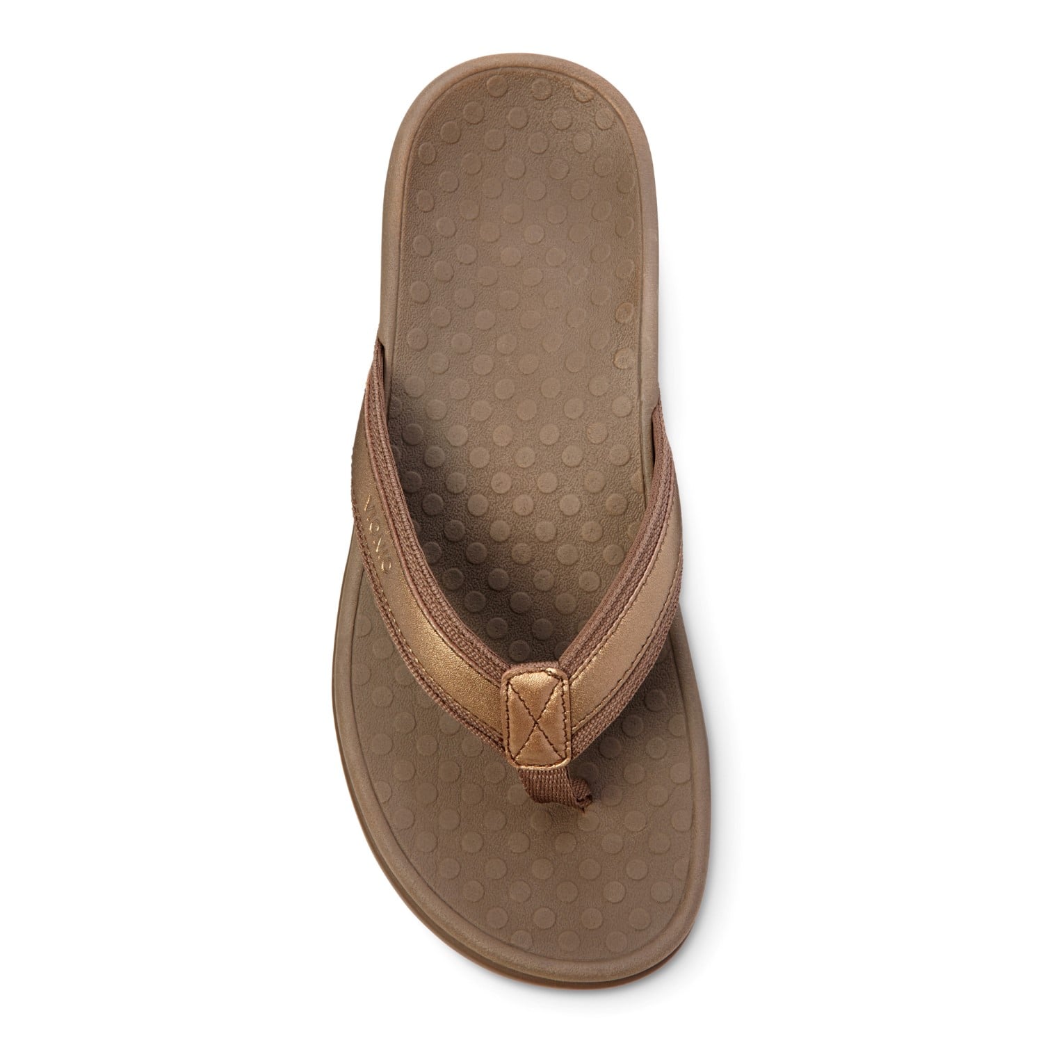 Vionic Tide II - Women's Leather Orthotic Sandals - Orthaheel - Bronze Metallic - 3 top view
