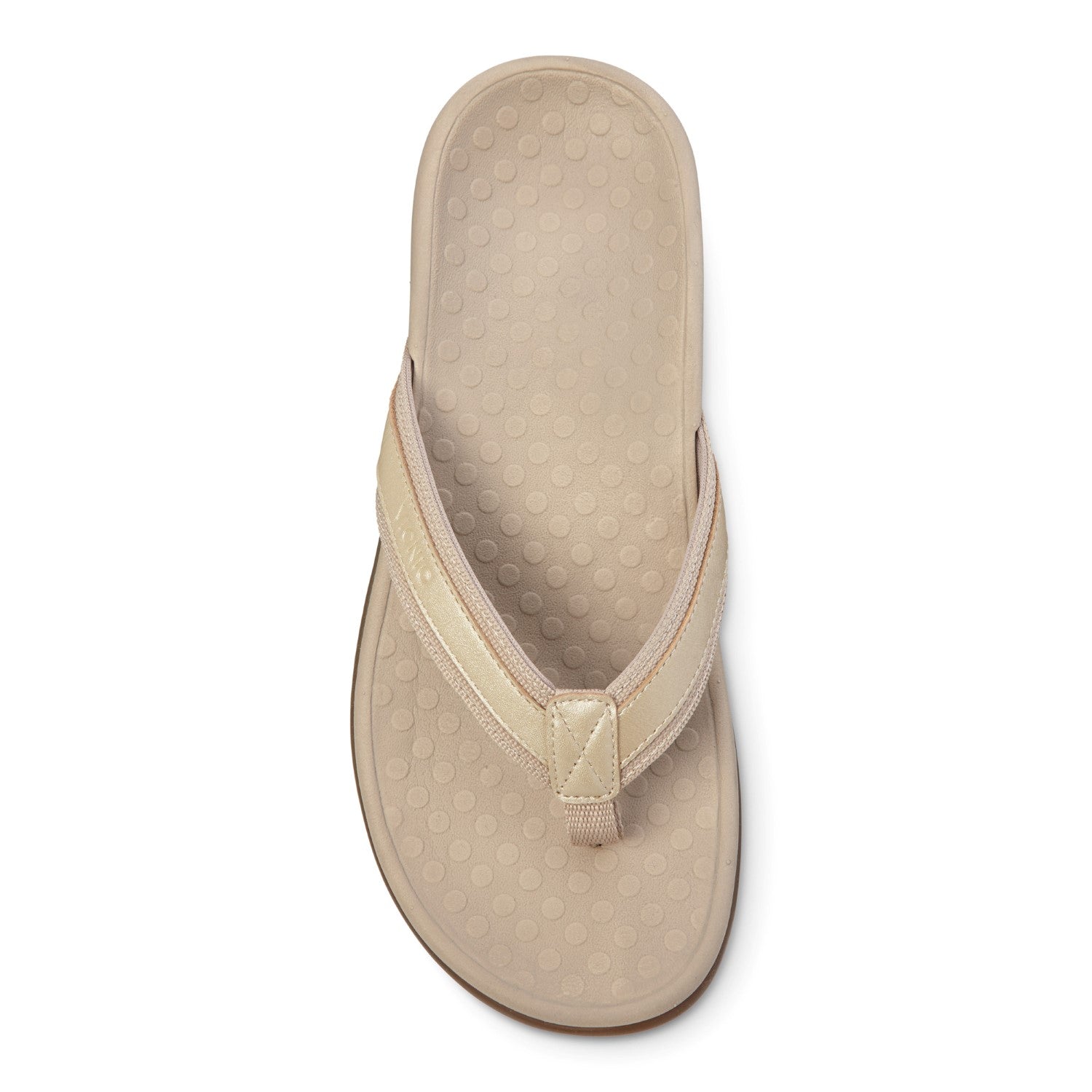Vionic Tide II - Women's Leather Orthotic Sandals - Orthaheel - Gold Metallic- 3 top view