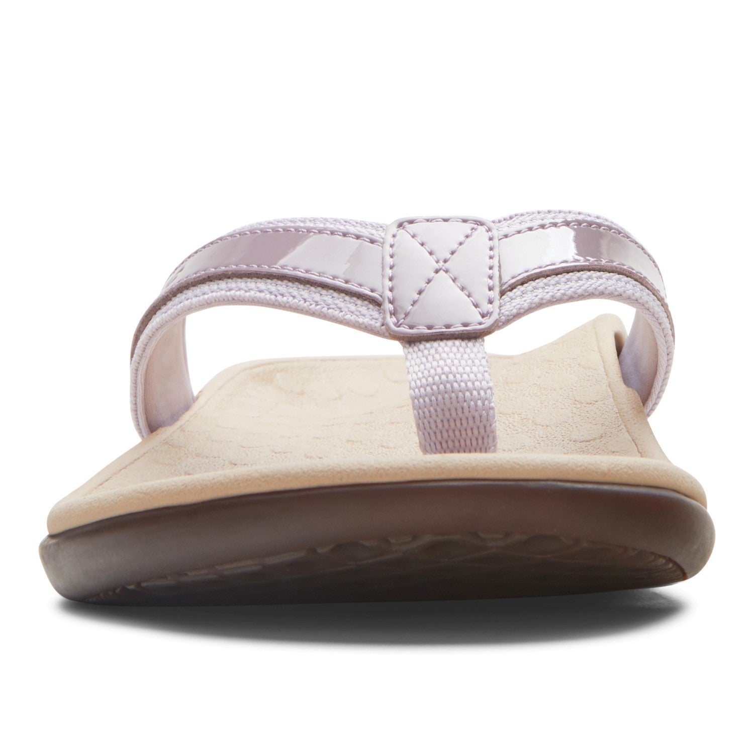 Vionic Tide II - Women's Leather Orthotic Sandals - Orthaheel - Mauve - 6 front view