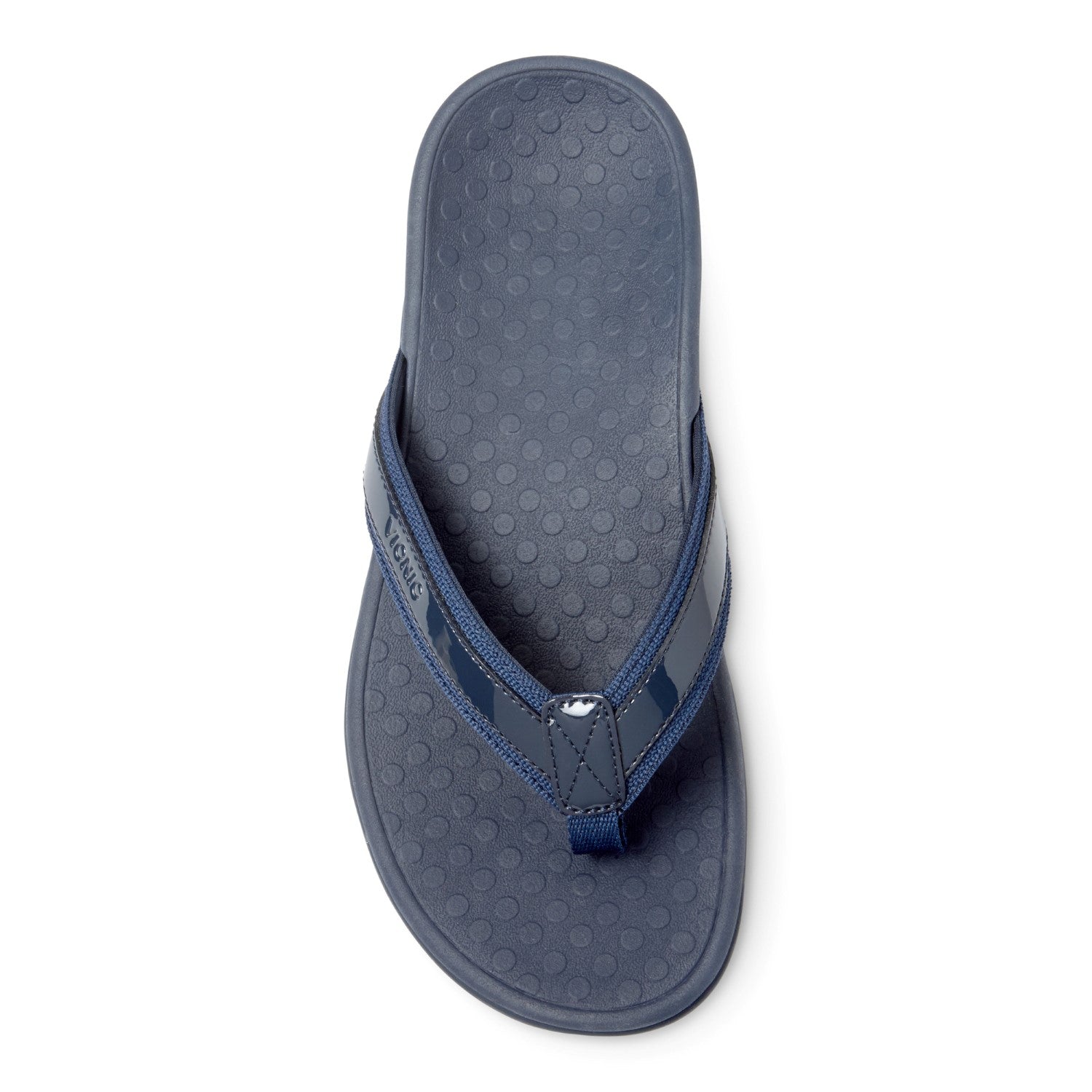 Vionic Tide II - Women's Leather Orthotic Sandals - Orthaheel - Navy - 3 top view