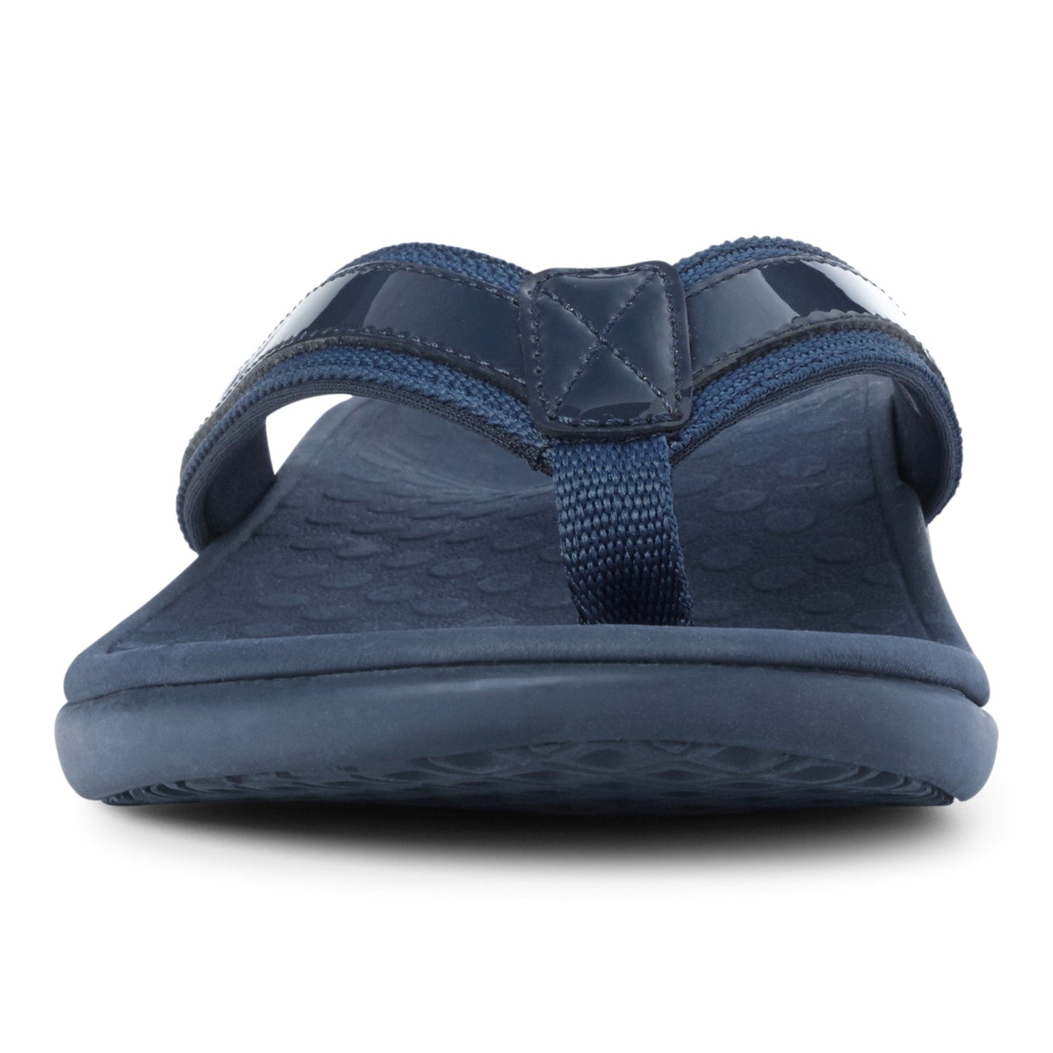 Vionic Tide II - Women's Leather Orthotic Sandals - Orthaheel - Navy - 6 front view