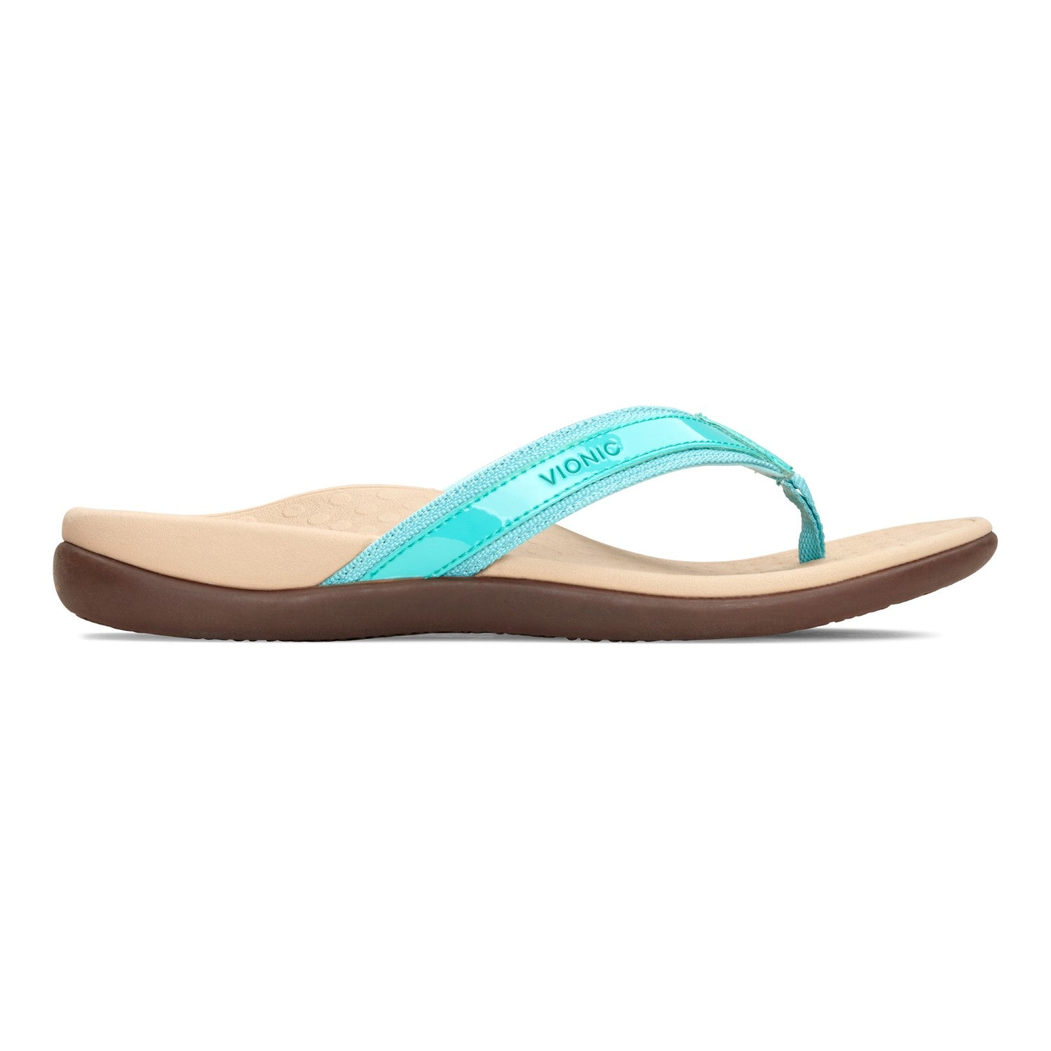 Vionic Tide II - Women's Leather Orthotic Sandals - Orthaheel - Ocean - 4 right view