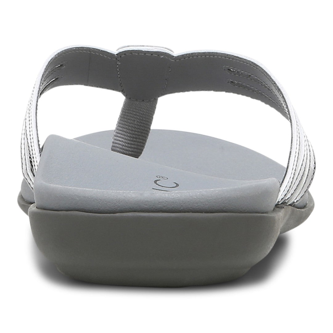 Vionic Alta Women's Toe Post Orthotic Sandals - Pewter Metallic - Back