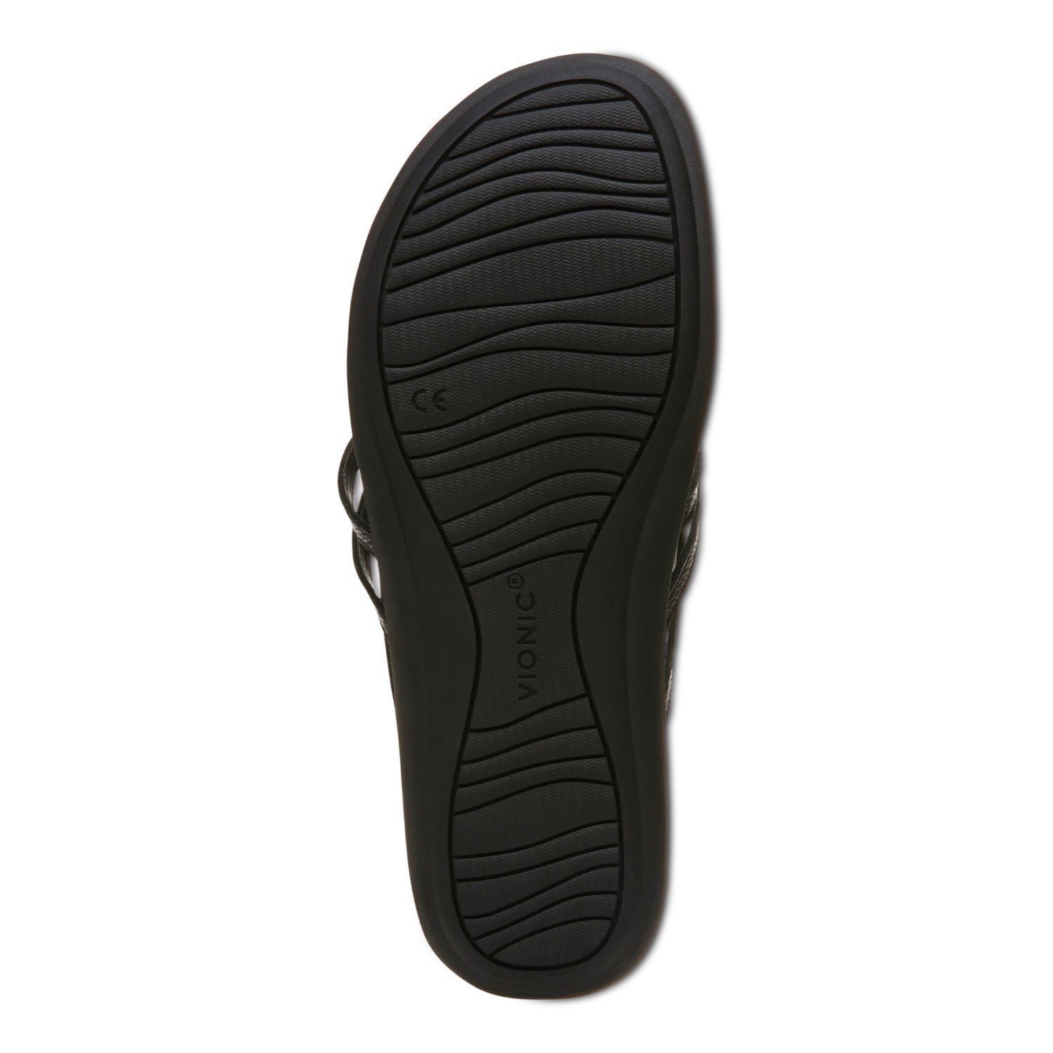 Vionic Alta Women's Toe Post Orthotic Sandals - Black - 7 bottom view