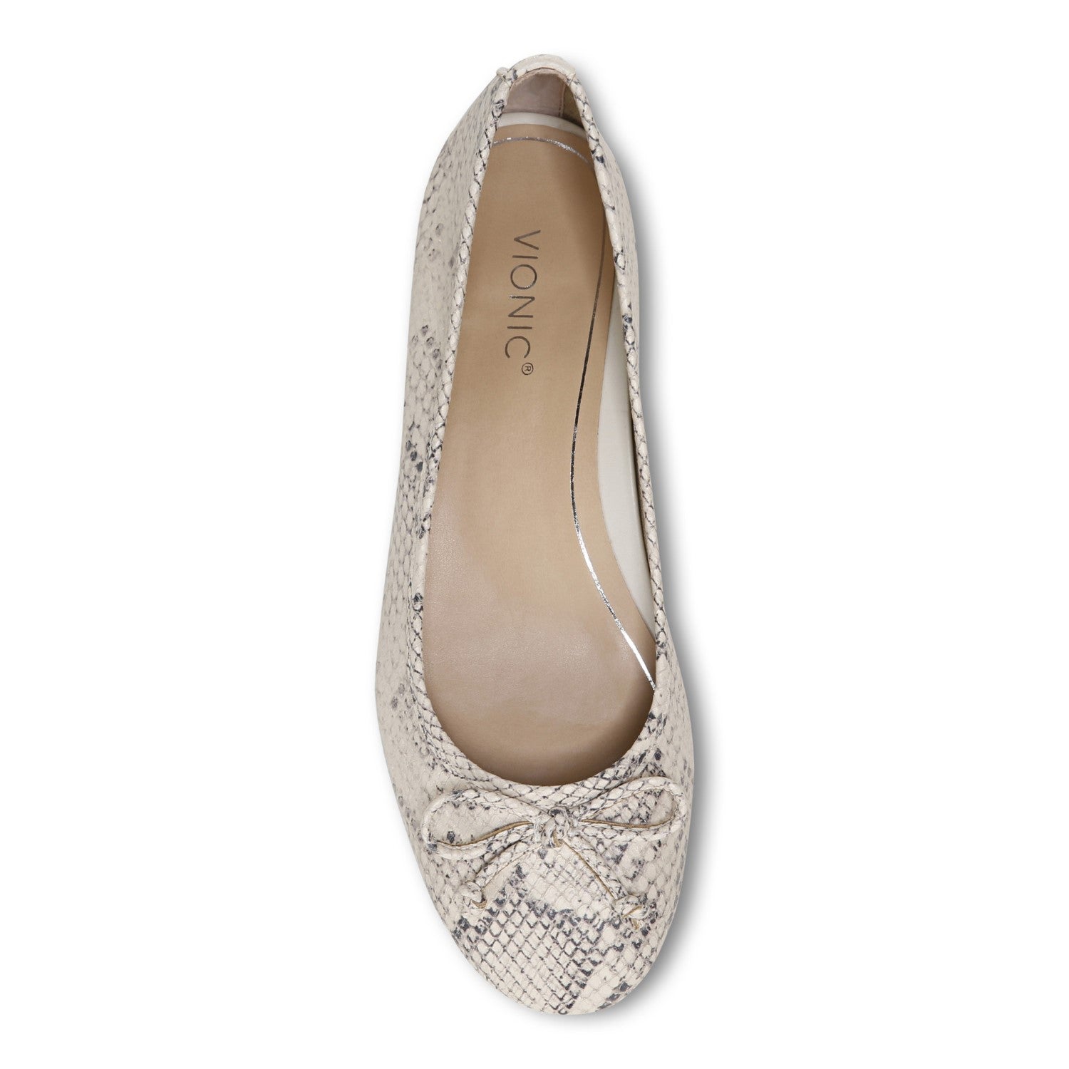 Vionic Callisto Women's Ballet Flats - Cream - 3 top view