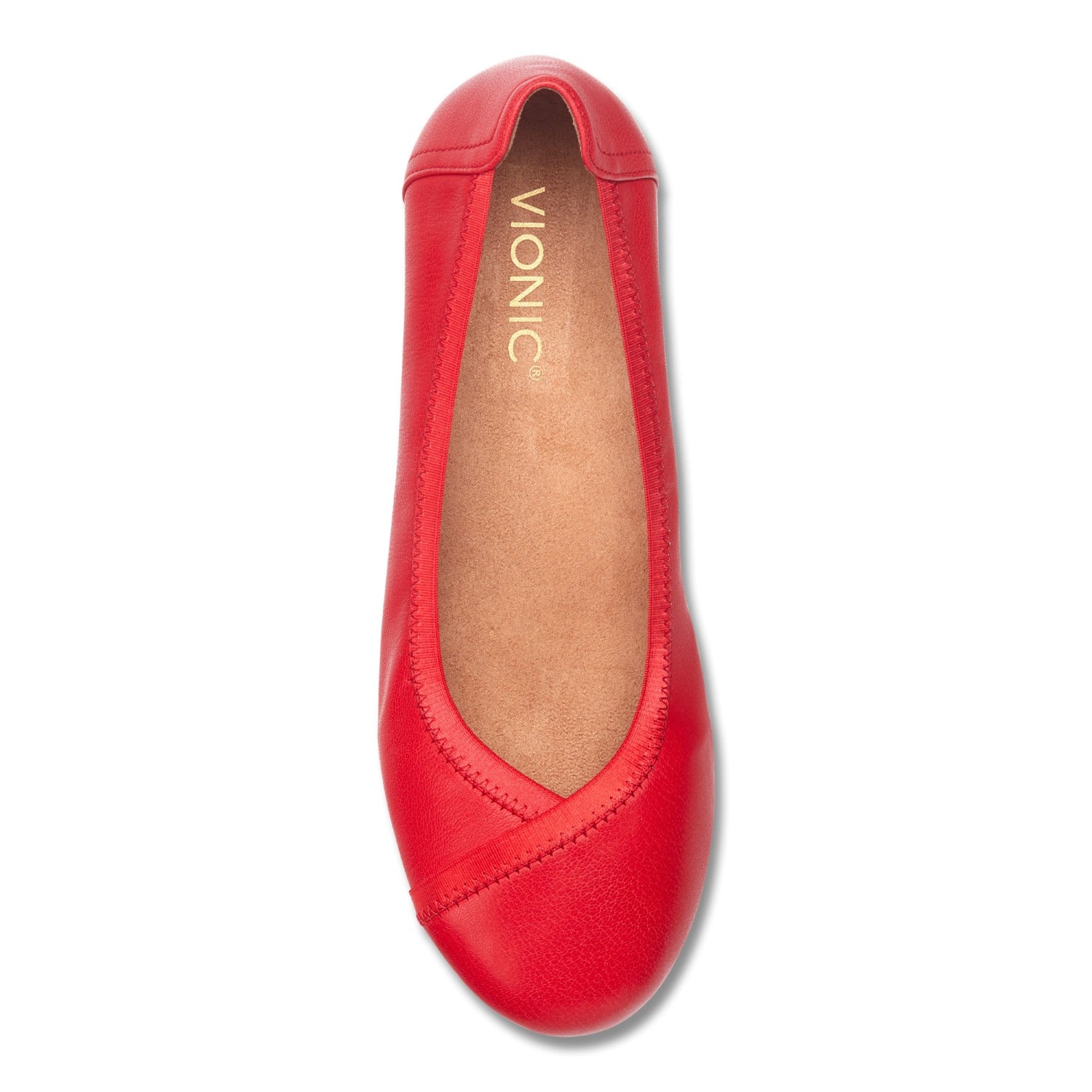 Vionic Spark Caroll - Women's Ballet Flat - Cherry - 3 top view
