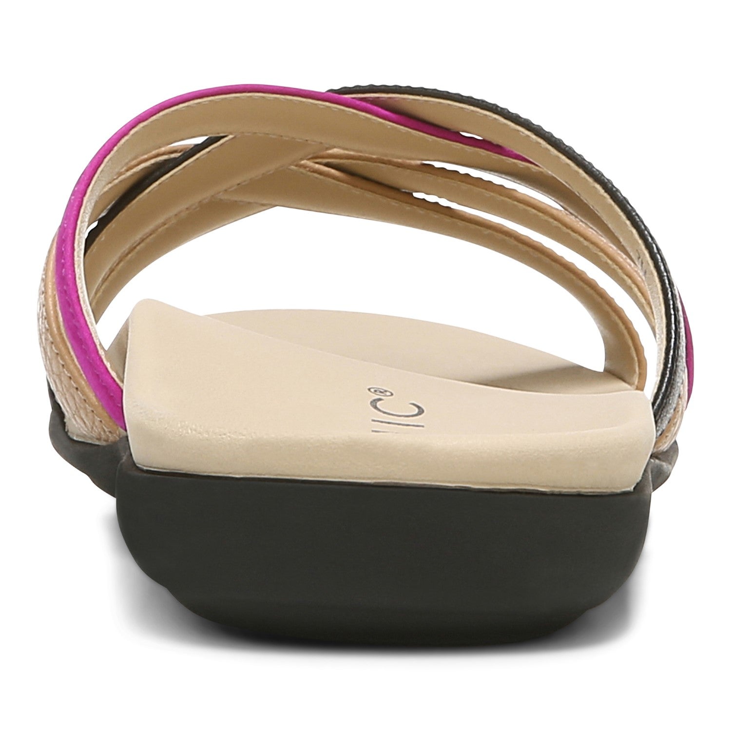 Vionic Dava Women's Orthotic Slide Sandal - Black - 5 back view