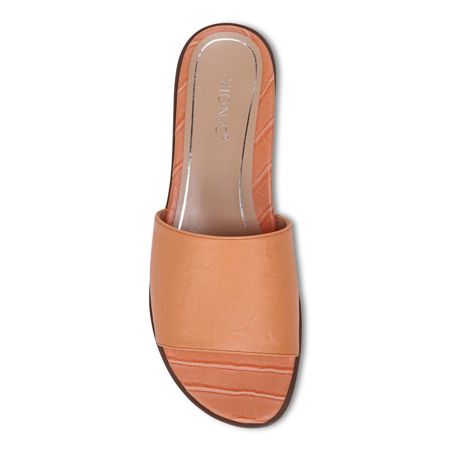 Vionic Demi Women's Heeled Slide Sandal - CROCO - 3 top view