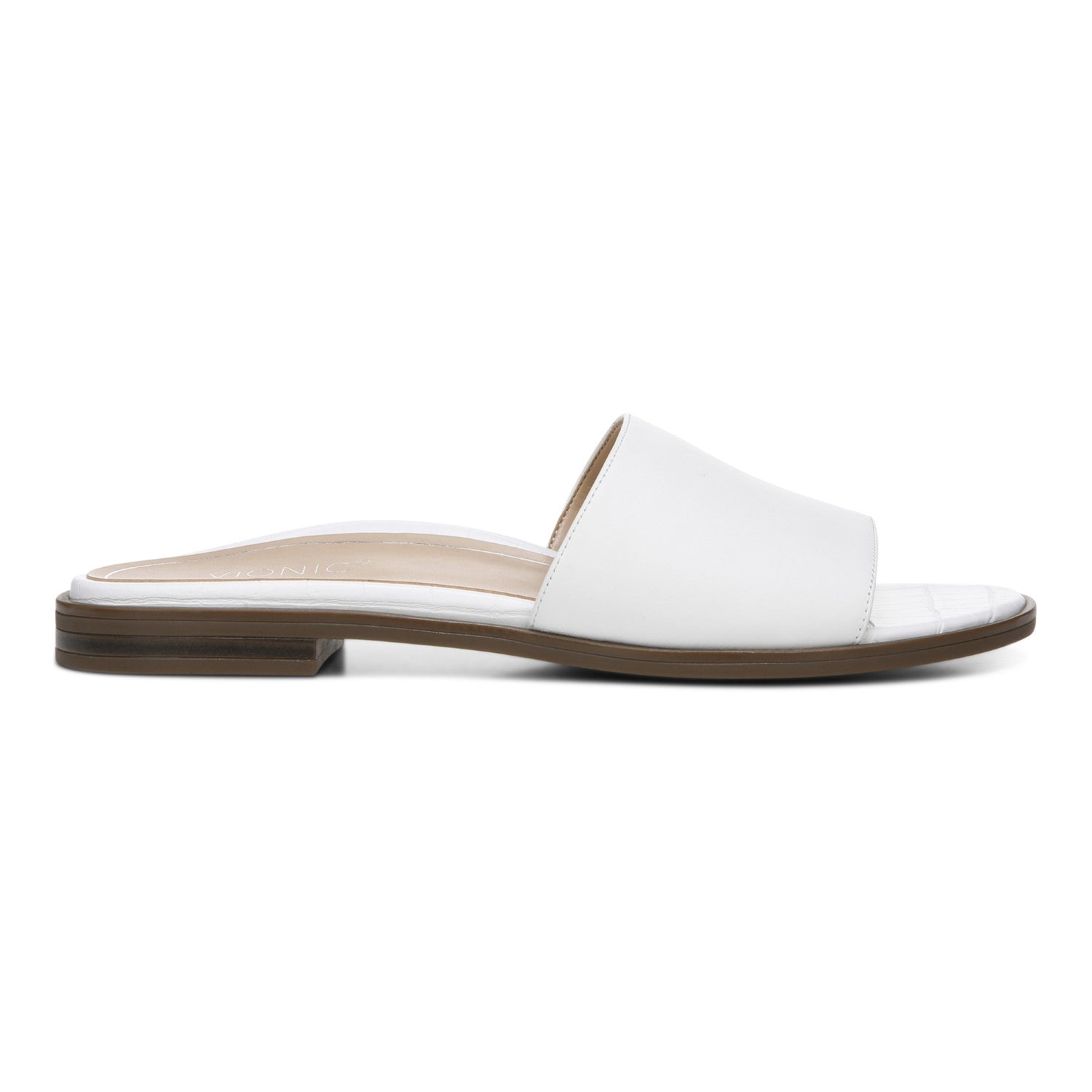 Vionic Demi Women's Heeled Slide Sandal - White - 4 right view