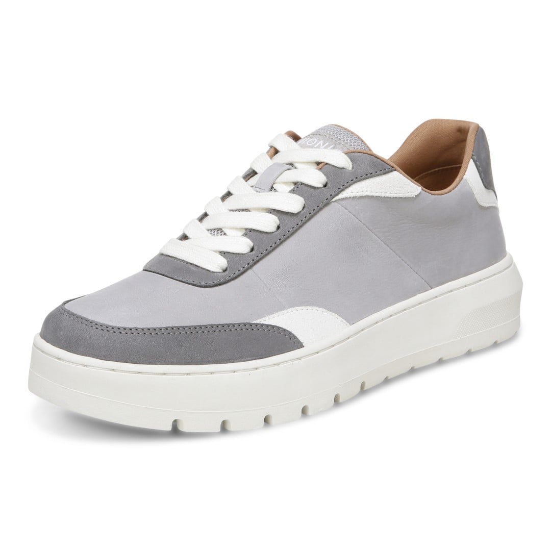 Vionic Elsa Womens Oxford/Lace Up Casual - Light Grey Nubuck - Left angle