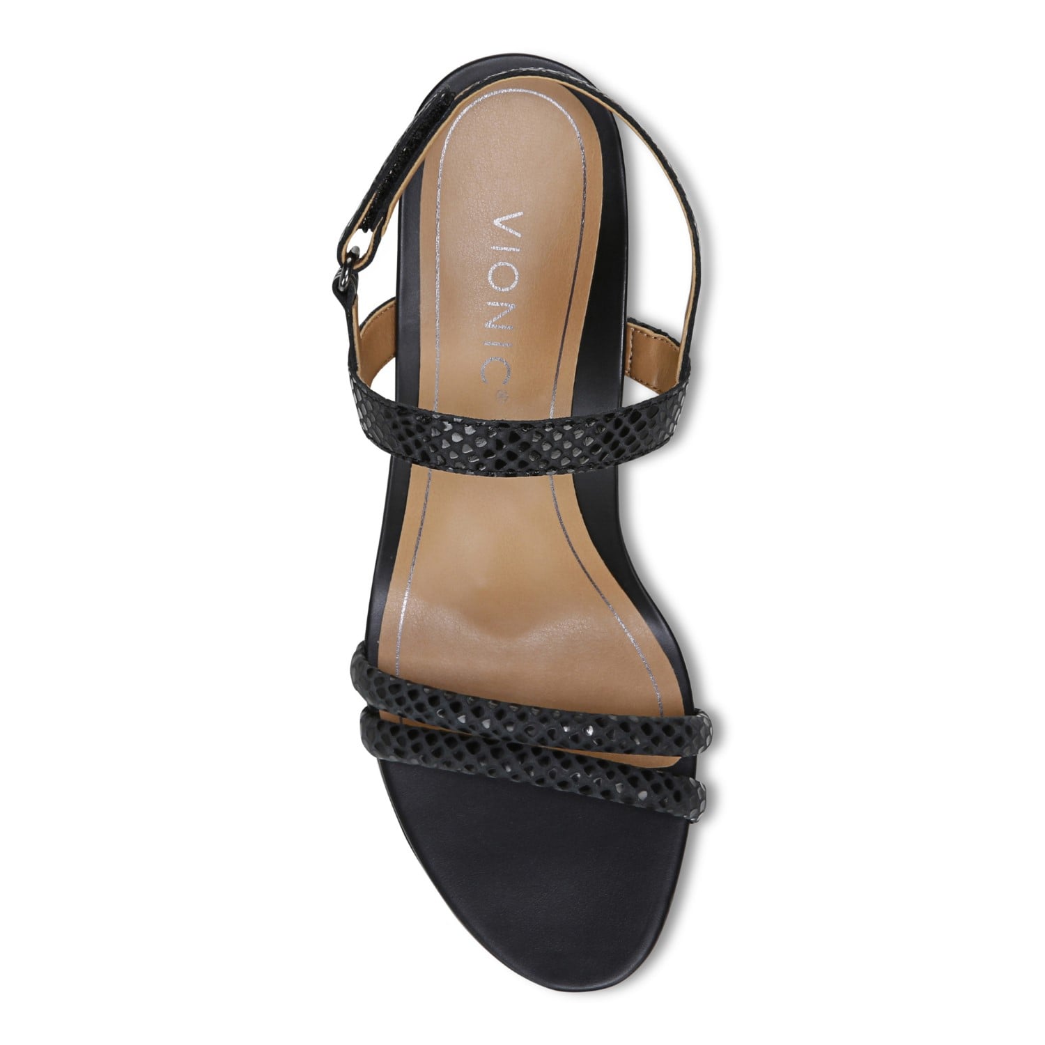 Vionic Emmy Woemn's Backstrap Wedge Sandal - 3 top view - Black