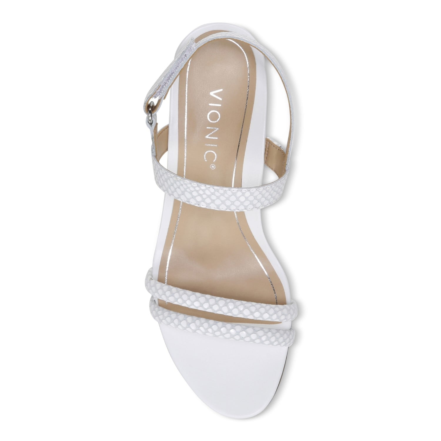 Vionic Emmy Woemn's Backstrap Wedge Sandal - 3 top view - White
