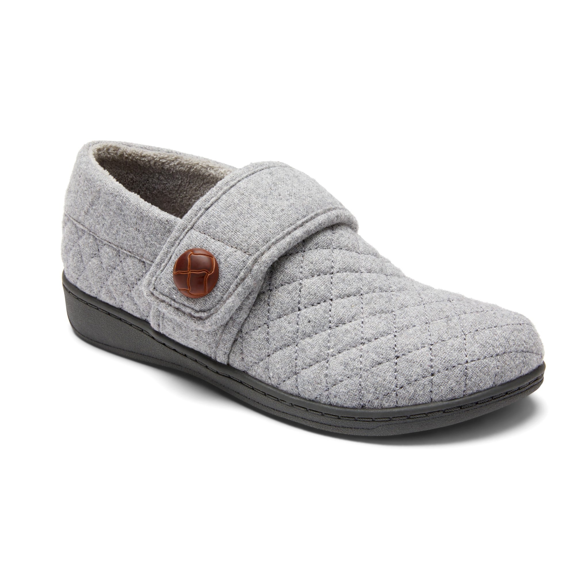 Vionic Jackie Women's Adjustable Supportive Slipper - 1 profile view - Light Grey