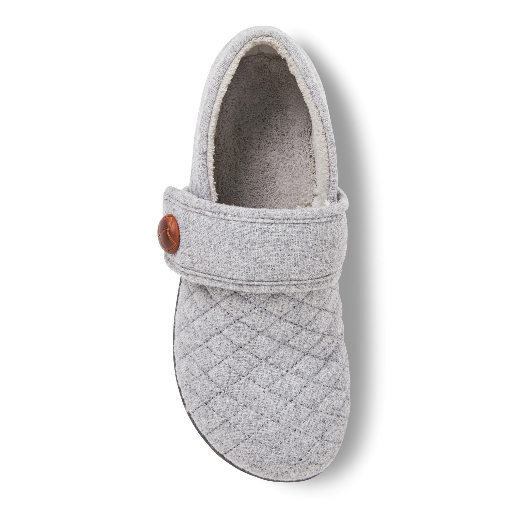 Vionic Jackie Women's Adjustable Supportive Slipper - 3 top view - Light Grey