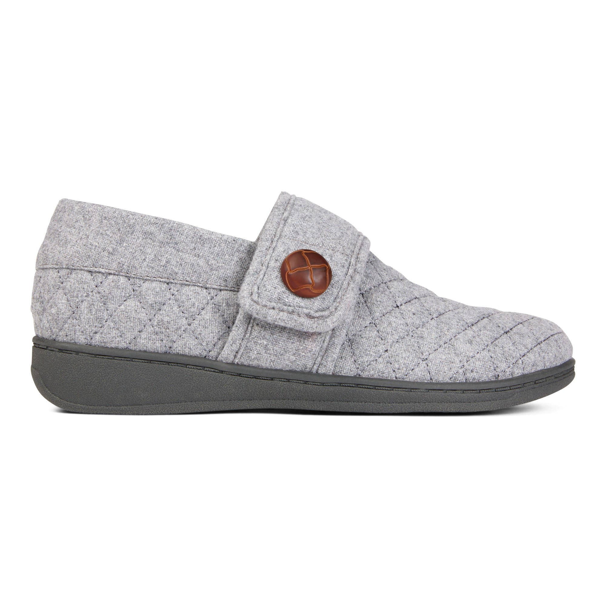 Vionic Jackie Women's Adjustable Supportive Slipper - 4 right view - Light Grey