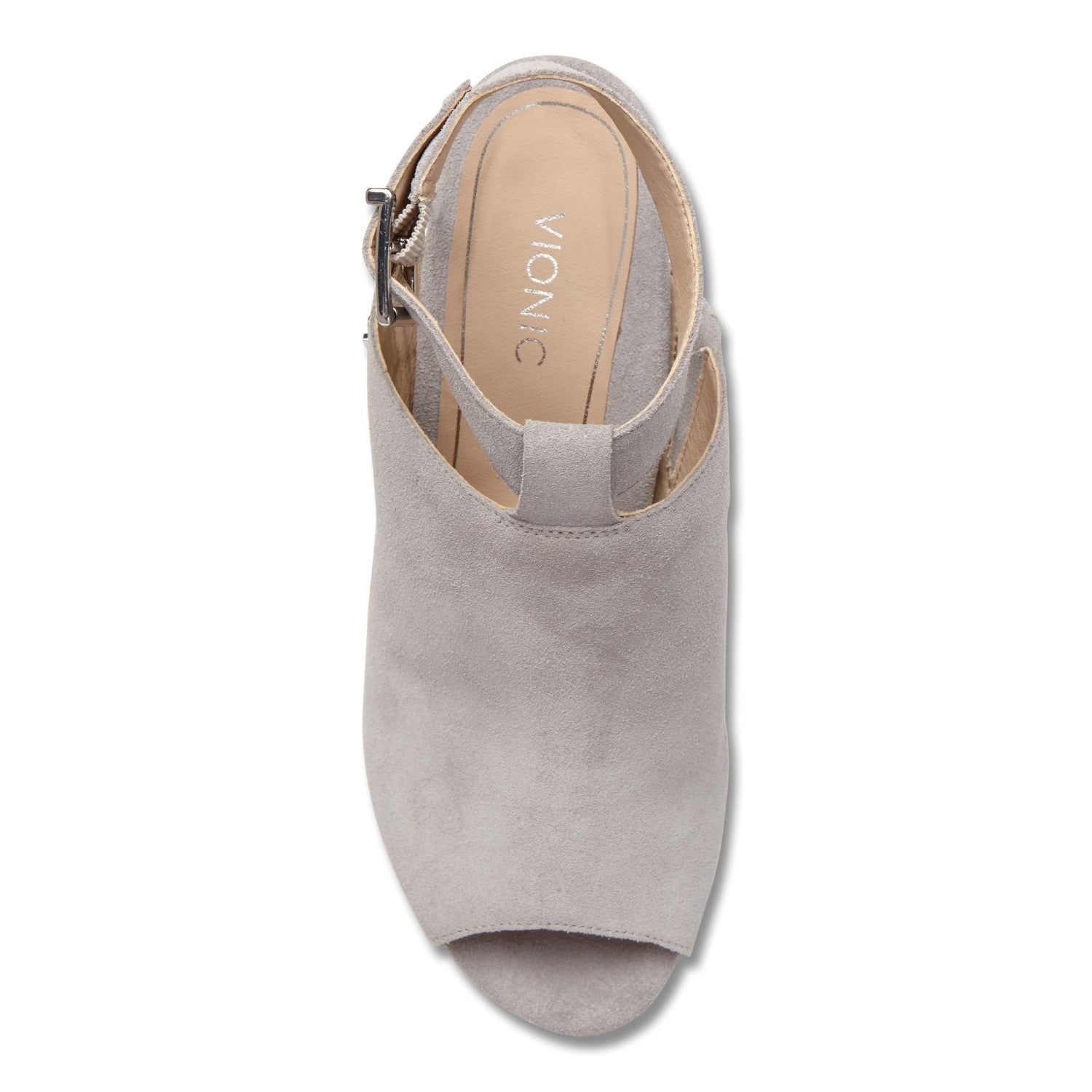 Vionic Kaia Women's Stacked Heel Sandal - Light Grey - 3 top view