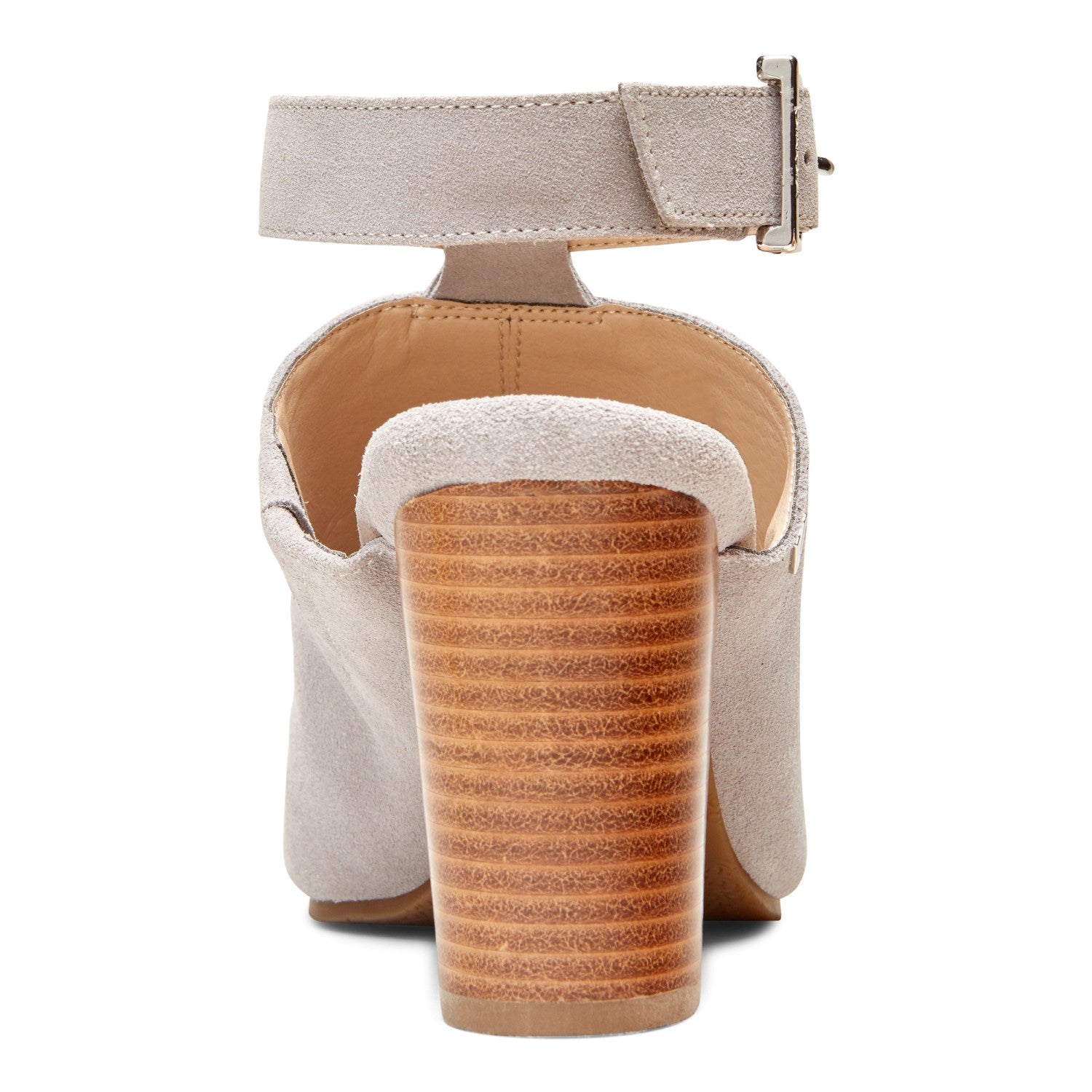 Vionic Kaia Women's Stacked Heel Sandal - Light Grey - 5 back view