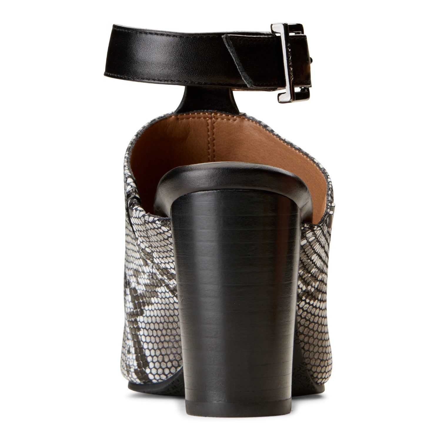 Vionic Kaia Women's Stacked Heel Sandal - Natural Snake - 5 back view