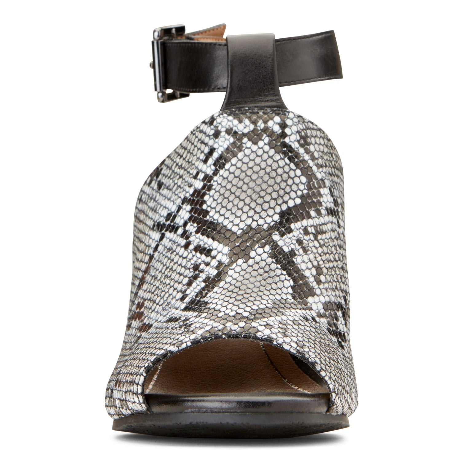 Vionic Kaia Women's Stacked Heel Sandal - Natural Snake - 6 front view