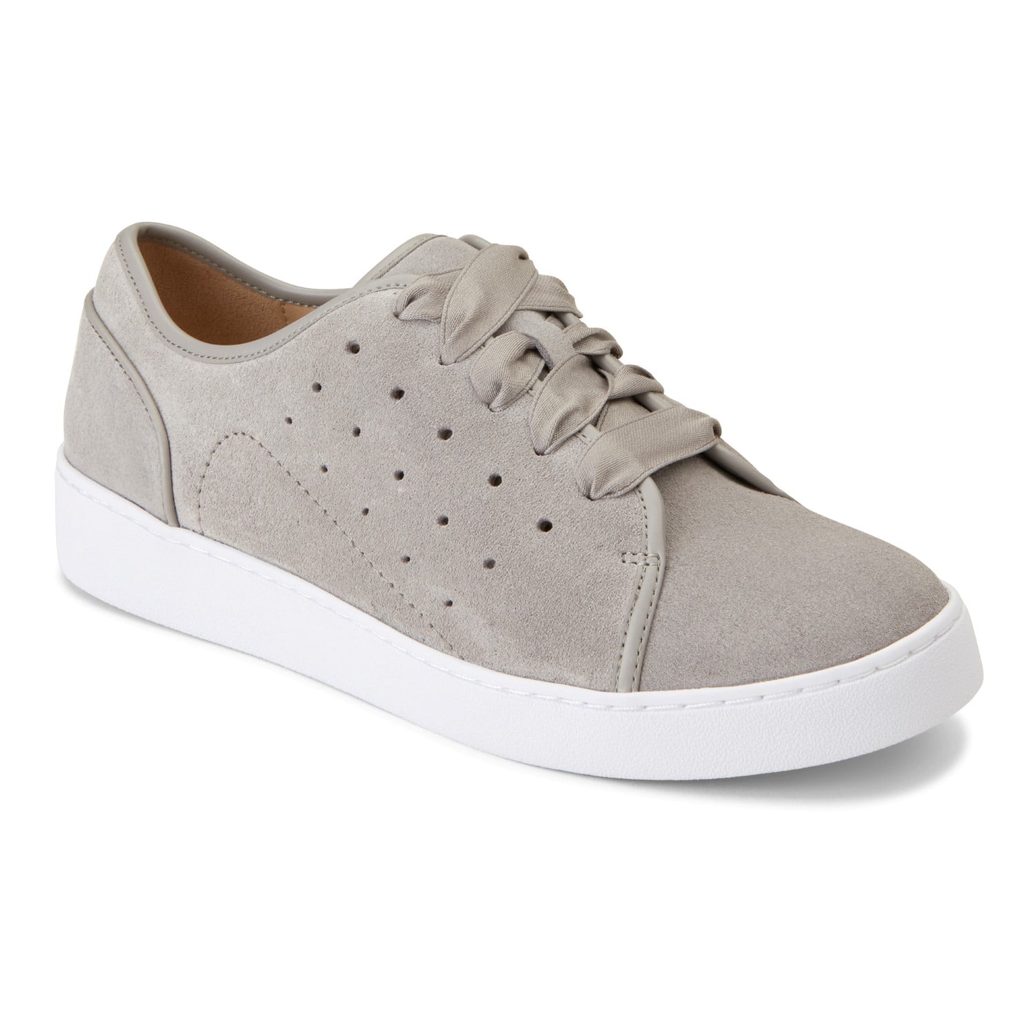 Vionic Keke Women's Supportive Sneaker in Light Grey Suede