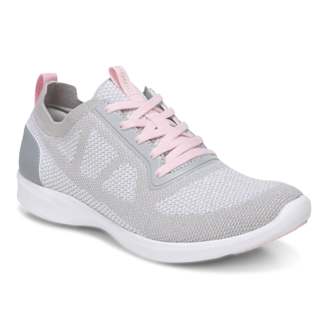 Vionic Lenora Women's Comfort Sneaker - Metallic Silver - Angle main