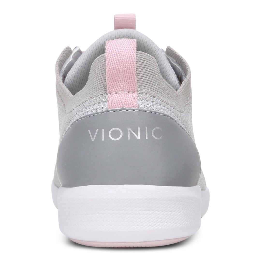 Vionic Lenora Women's Comfort Sneaker - Metallic Silver - Back