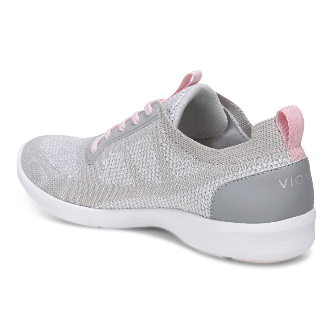Vionic Lenora Women's Comfort Sneaker - Metallic Silver - Back angle