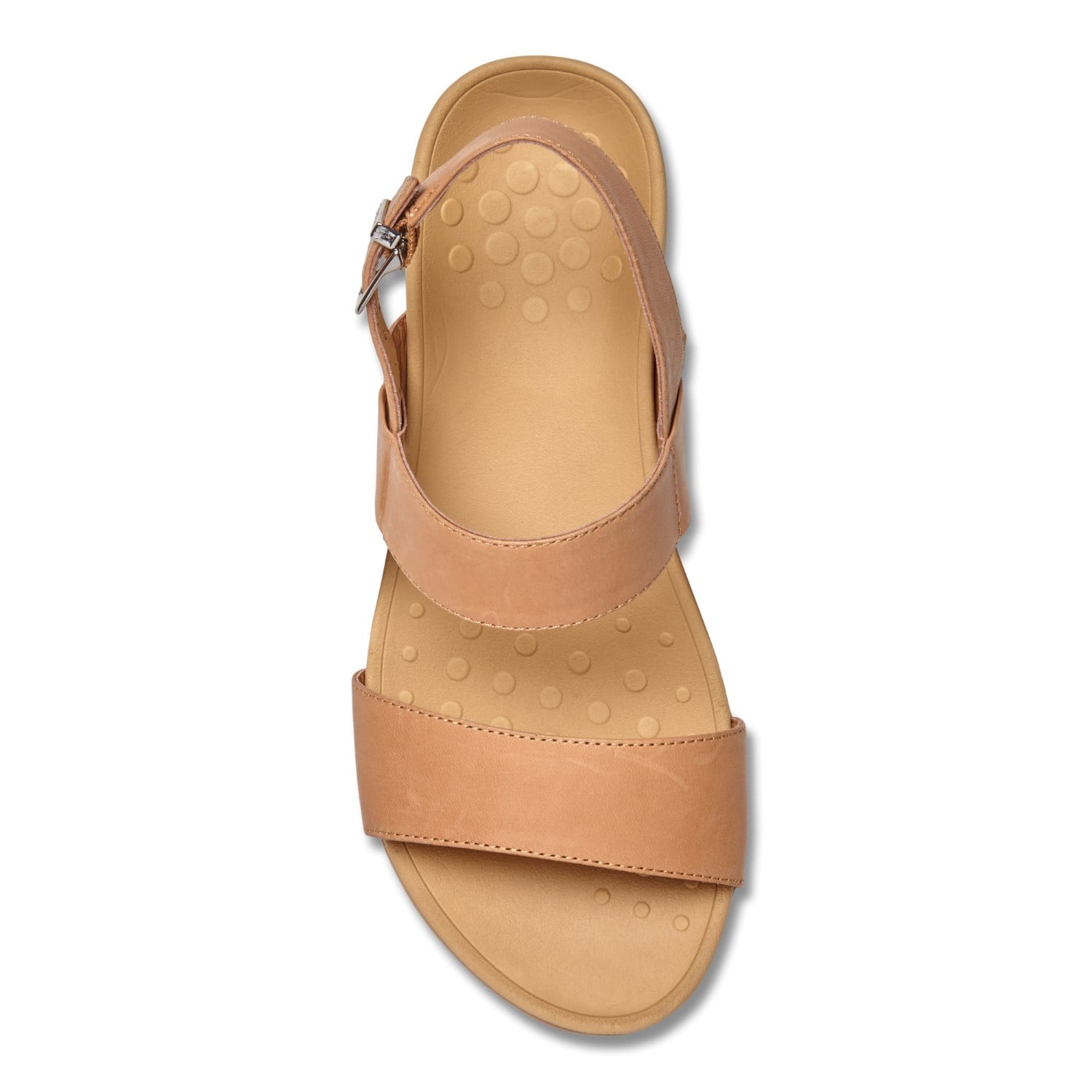 Vionic Lovell Women's Adjustable Strap Wedge Sandal - Tan - 3 top view