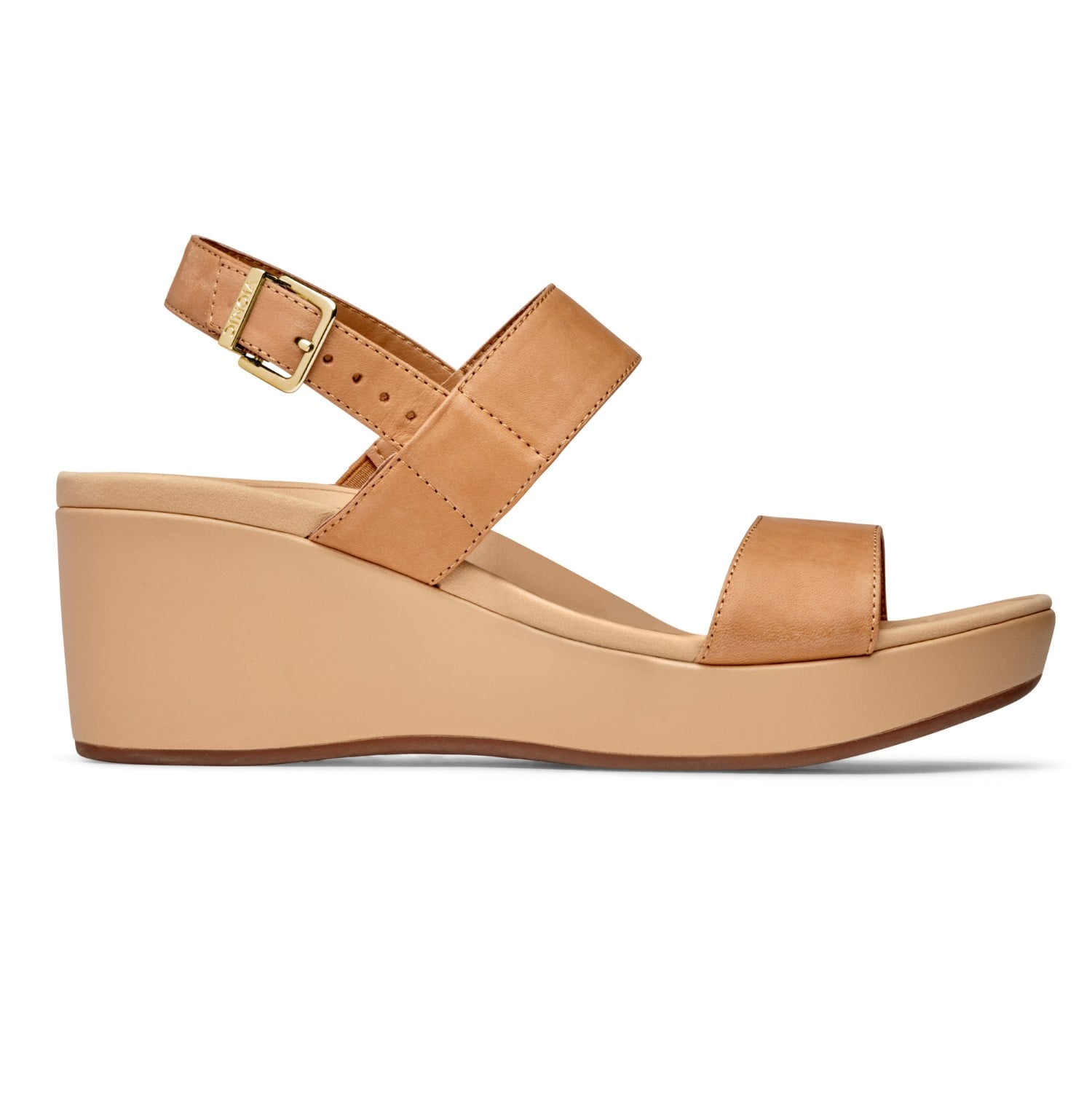 Vionic Lovell Women's Adjustable Strap Wedge Sandal - Tan - 4 right view