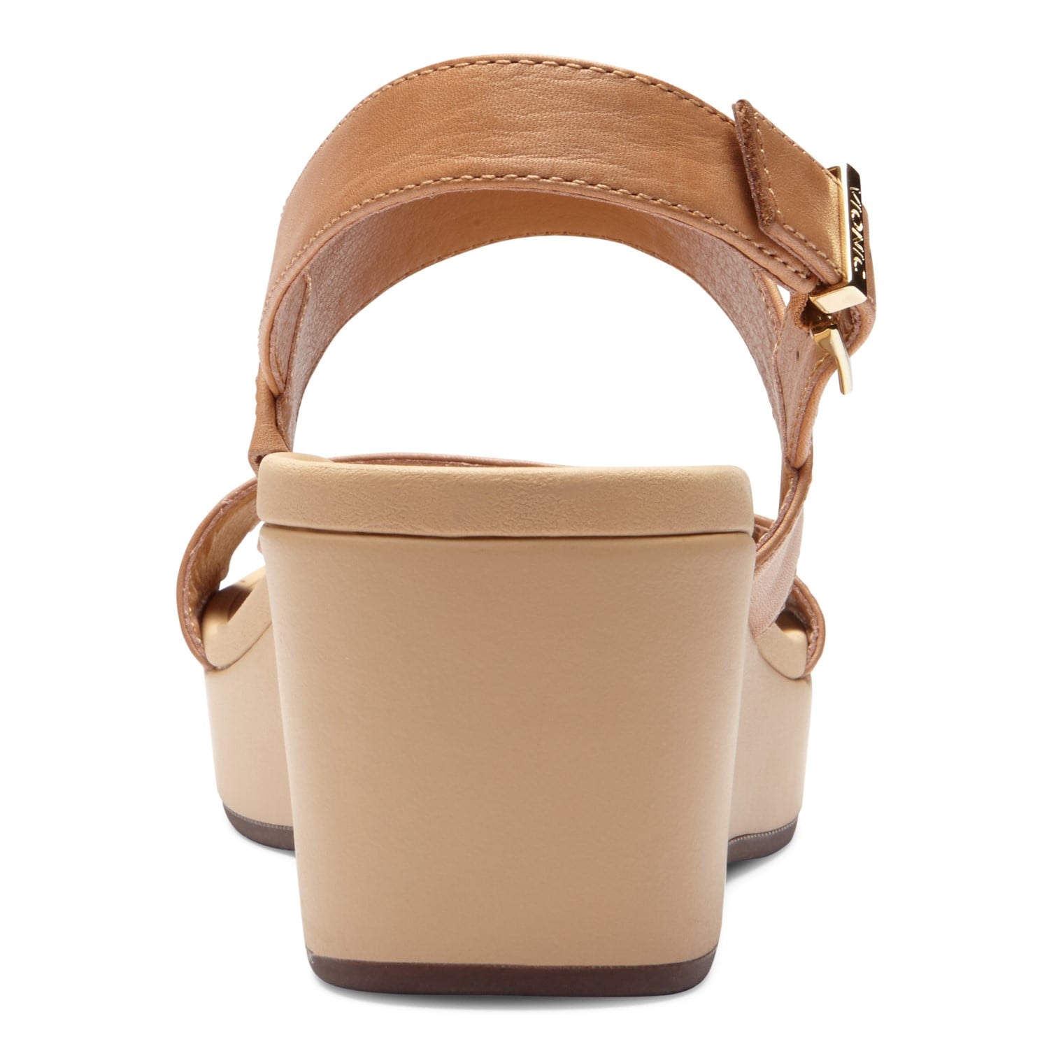 Vionic Lovell Women's Adjustable Strap Wedge Sandal - Tan - 5 back view