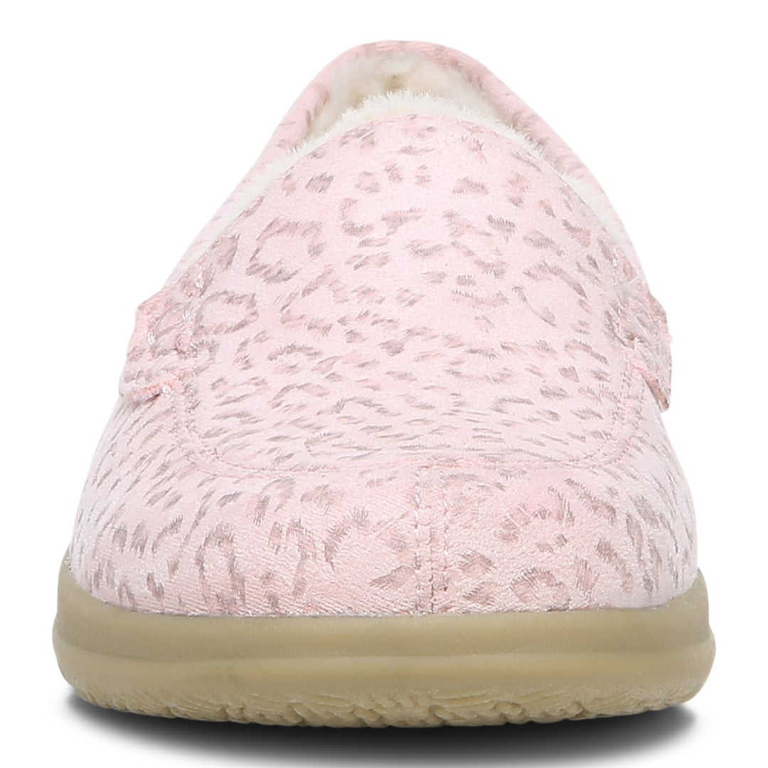 Vionic Lynez Women's Supportive Slipper - Pink Leopard Print - Front