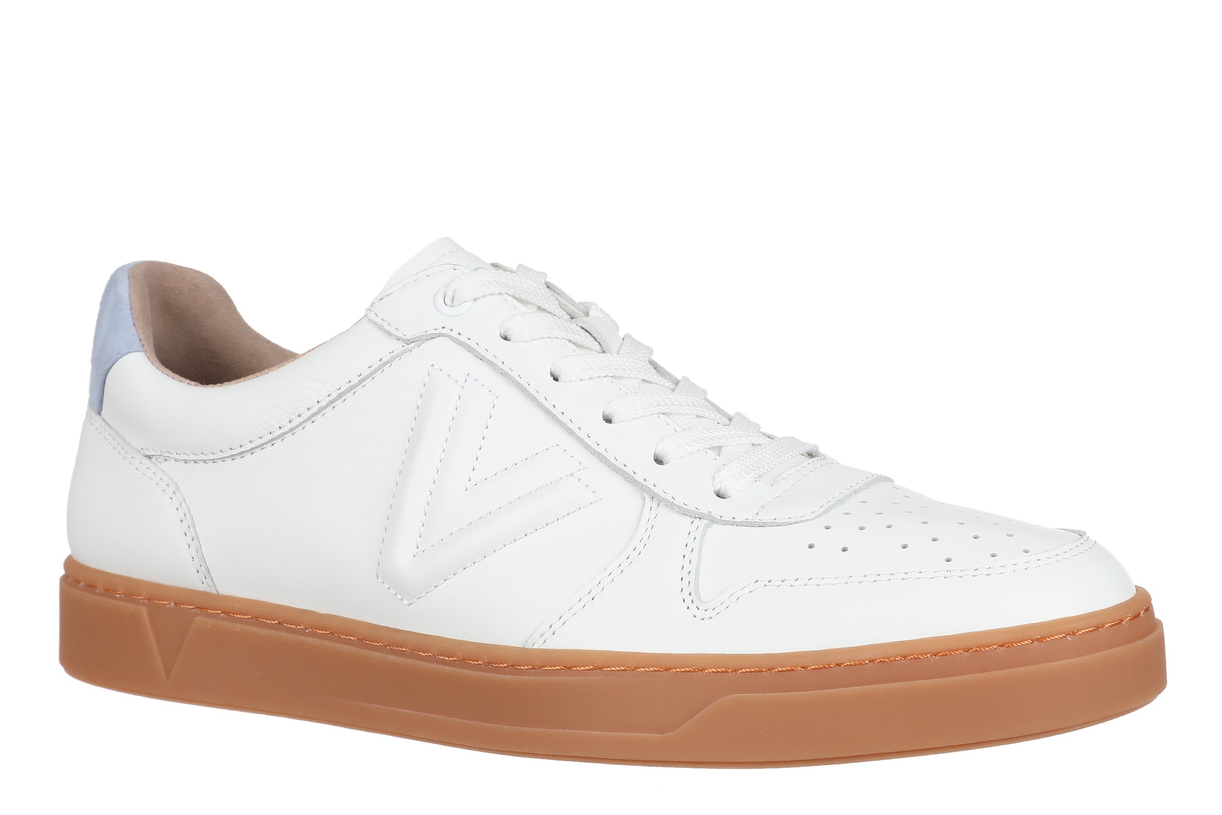 Vionic Lucas Court - Men's Casual Comfort Sneaker - White/ Skyway Blue - Blue-1