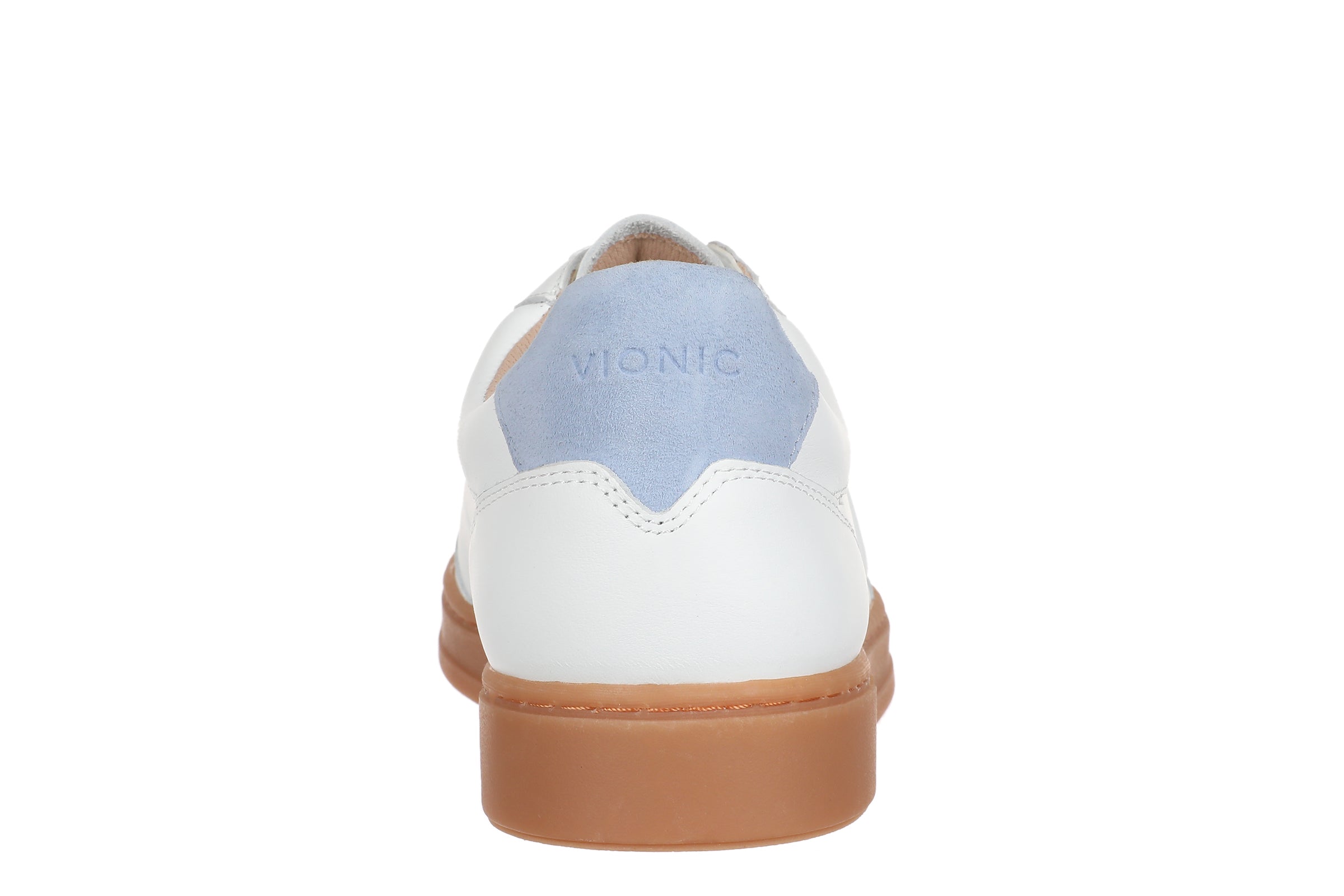 Vionic Lucas Court - Men's Casual Comfort Sneaker - White/ Skyway Blue - Blue-4