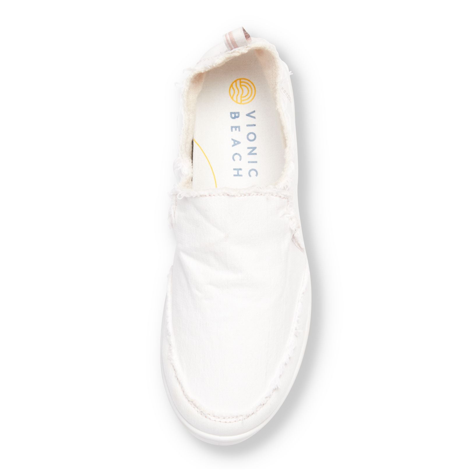 Vionic Malibu Women's Slip-on Comfort Shoe - Cream Canvas - 3 top view
