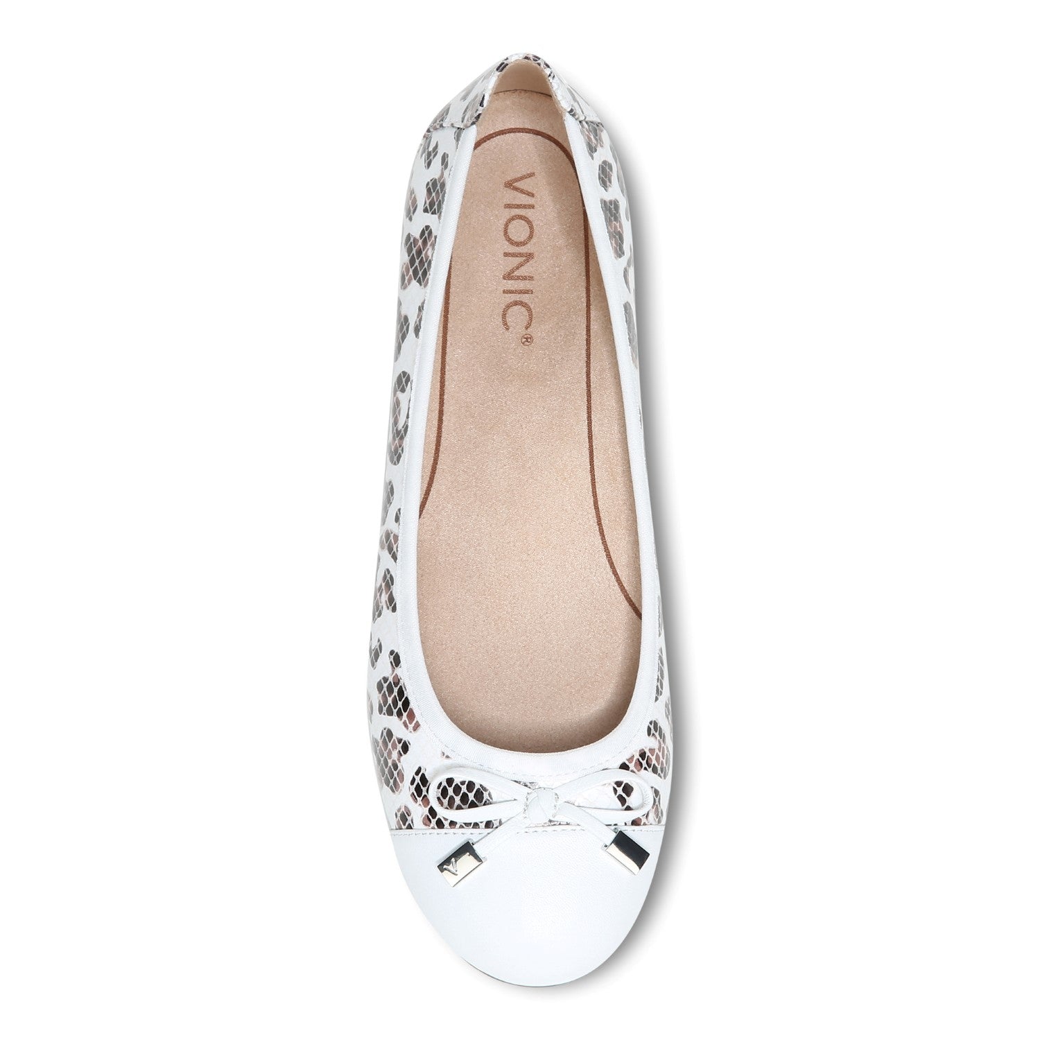 Vionic Spark Minna - Women's Casual Shoes - White Leopard - 3 top view