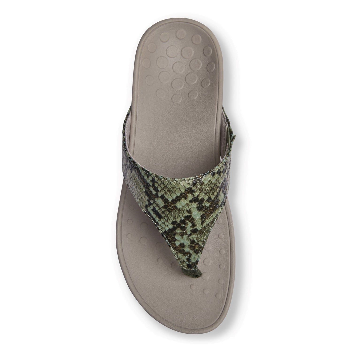 Vionic Pacific Naples - Women's Platform Sandal - Olive Snake 3 top view