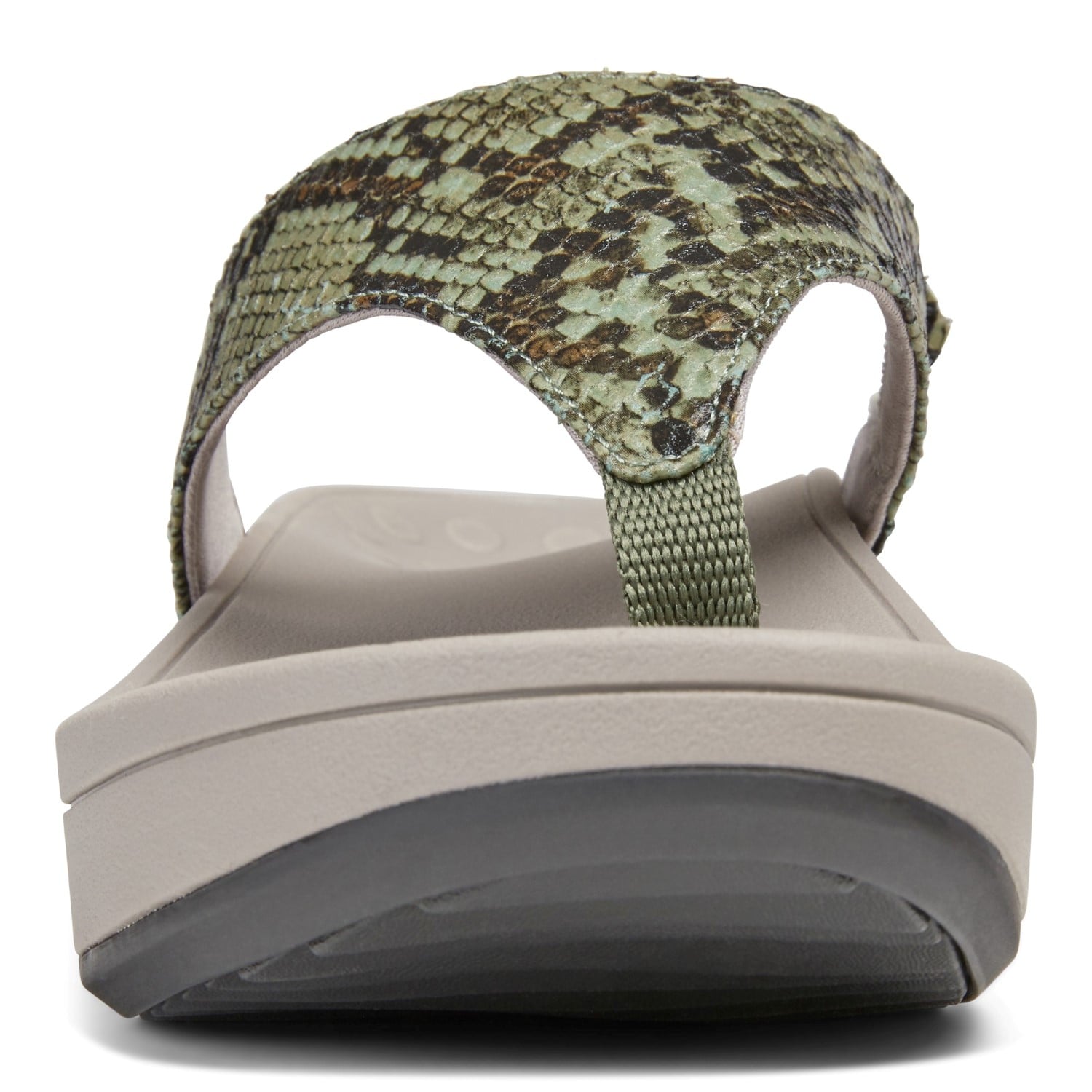 Vionic Pacific Naples - Women's Platform Sandal - Olive Snake  6 front view