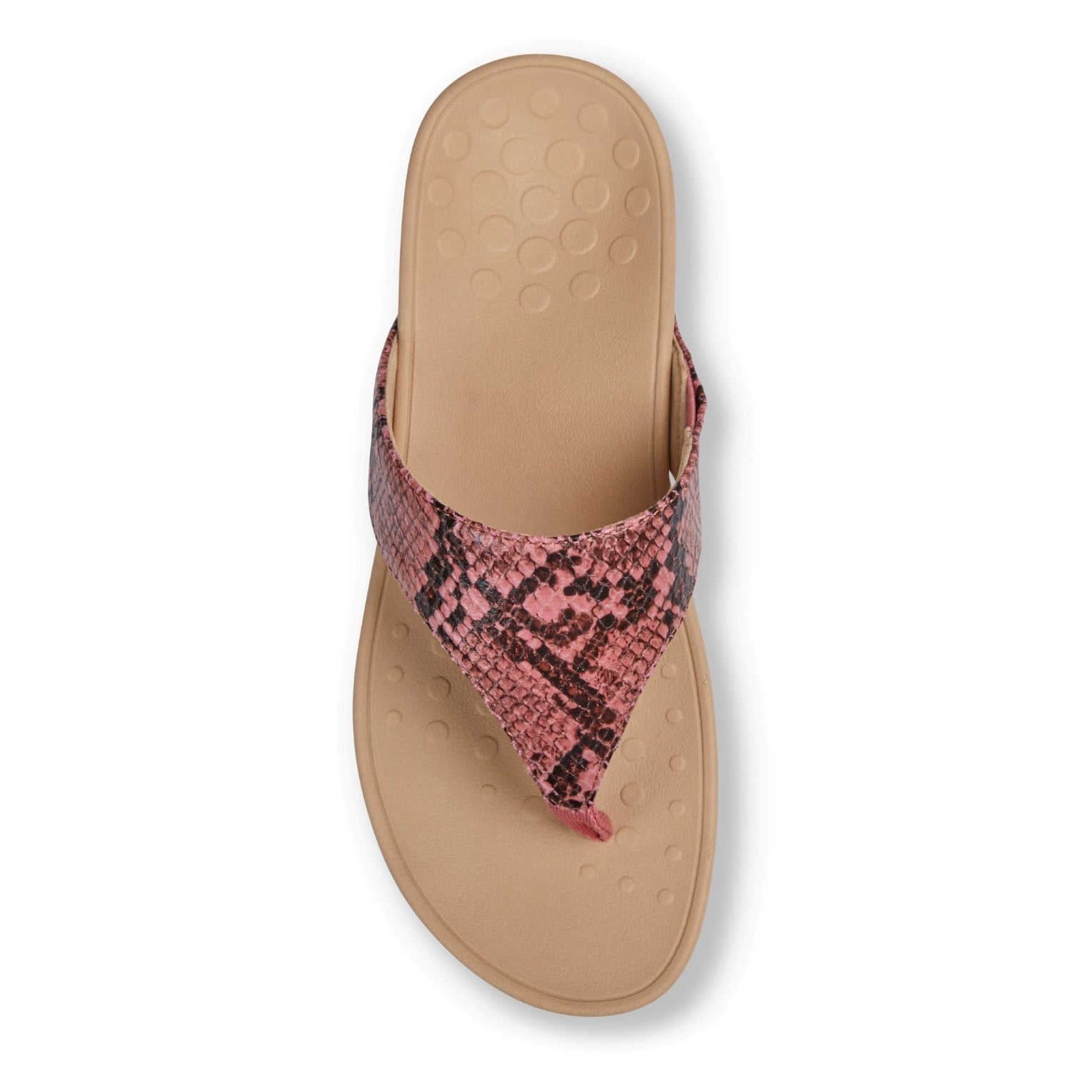 Vionic Pacific Naples - Women's Platform Sandal - Pink Snake  3 top view
