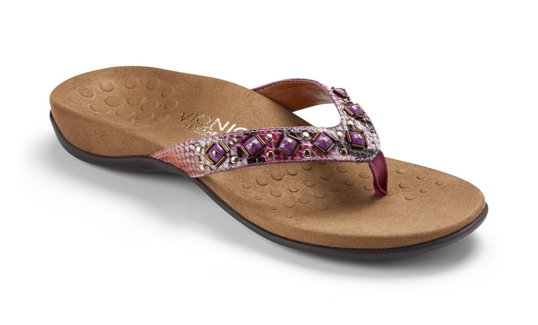 Vionic Floriana Women's Thong Sandals - Pink Snake
