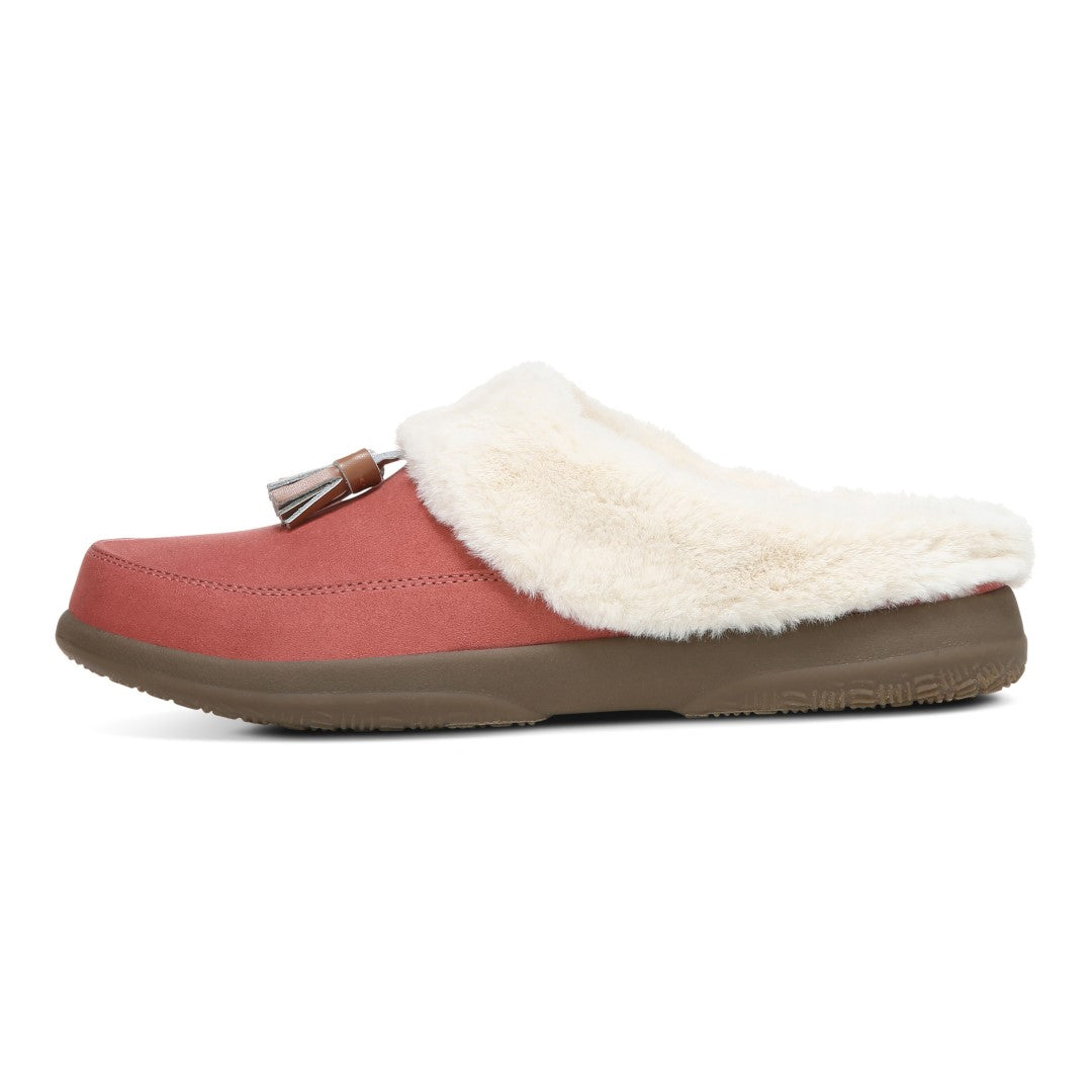 Vionic Perrin Womens Mule/Clog Casual - Dusty Cedar Micro - Left Side